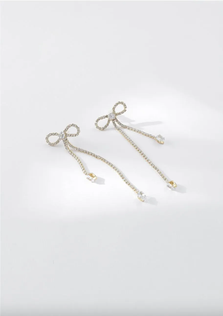 Gold Cute As Bow Earrings