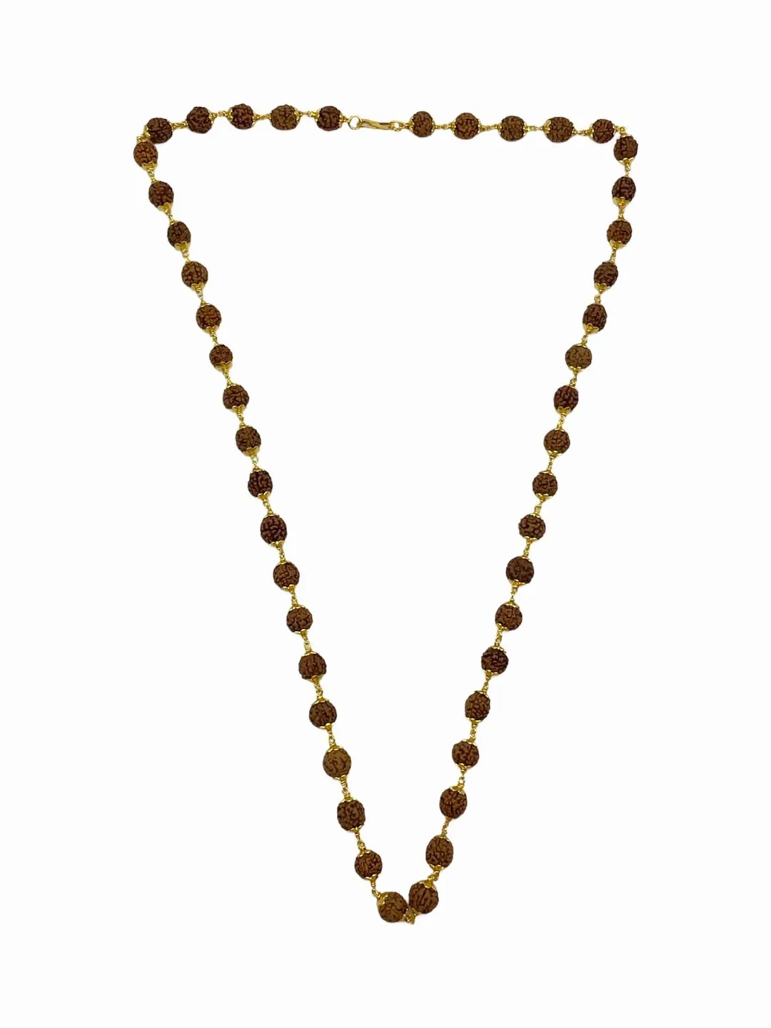 Gold Plated Simple Rudraksha Mala Necklace