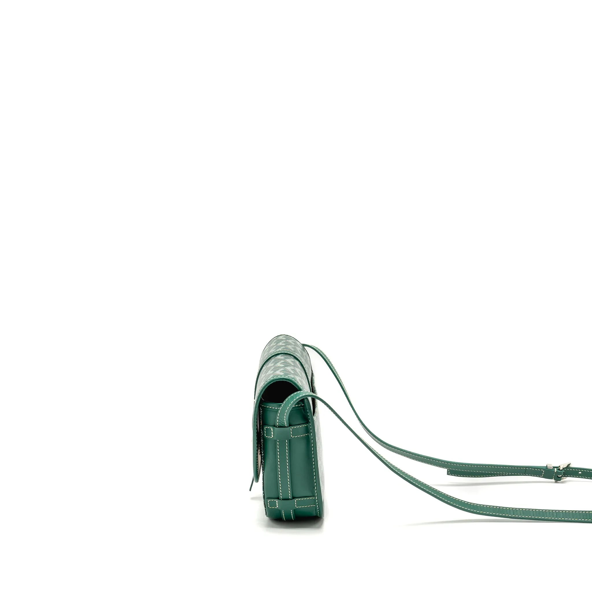 Goyard Belvedere PM Messenger Bag Goyardline Canvas Green SHW