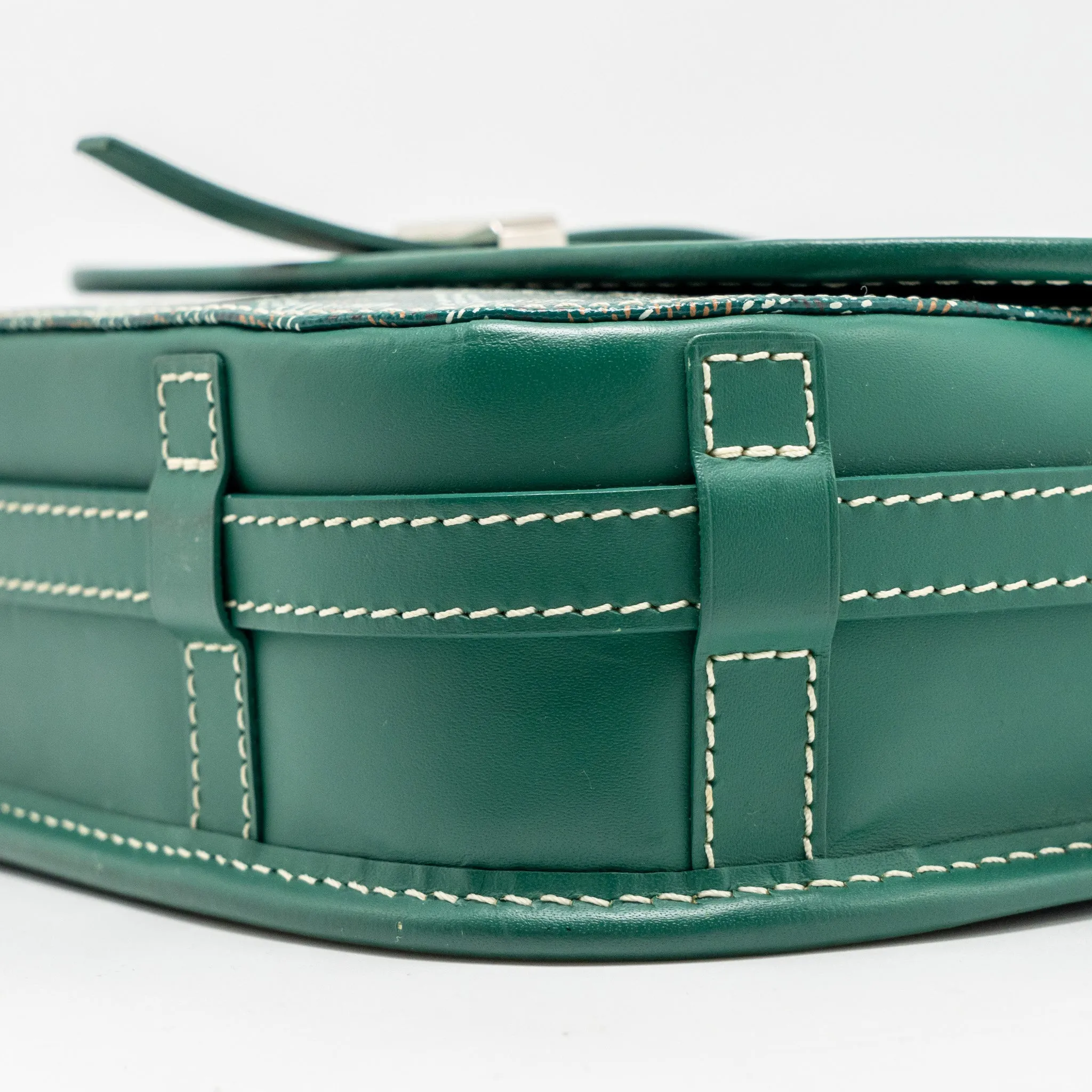 Goyard Belvedere PM Messenger Bag Goyardline Canvas Green SHW