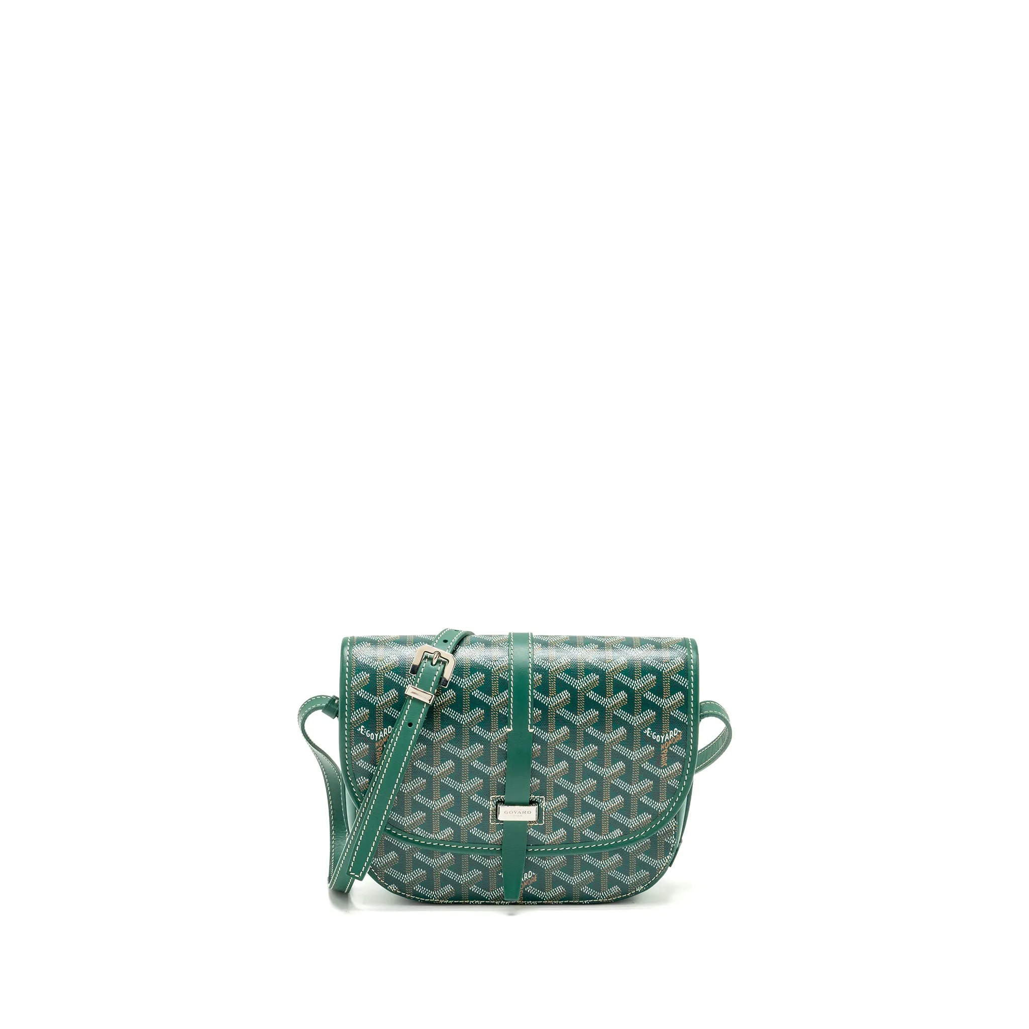 Goyard Belvedere PM Messenger Bag Goyardline Canvas Green SHW