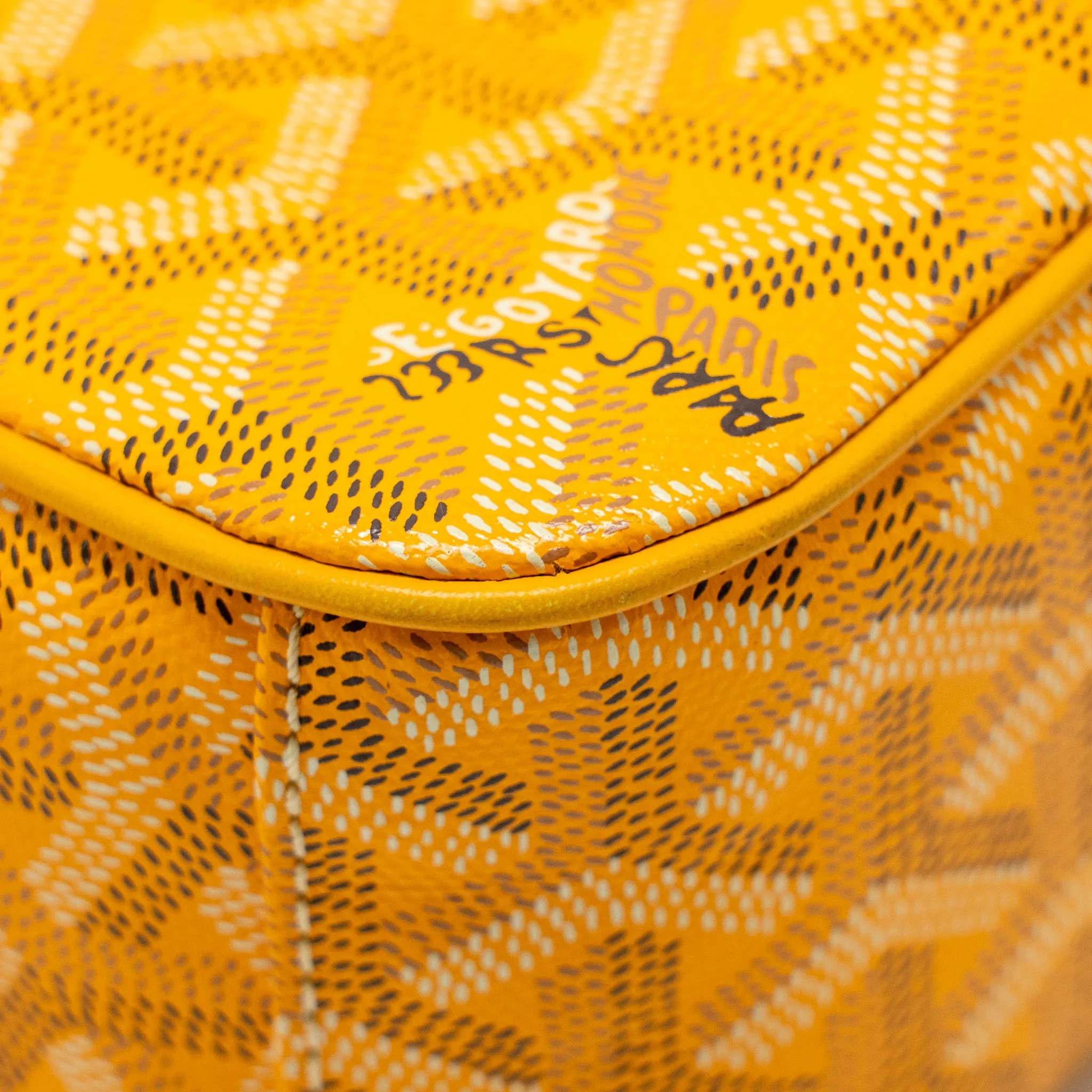 Goyard Cap Vert PM Crossbody Bag Goyardine Canvas Yellow SHW