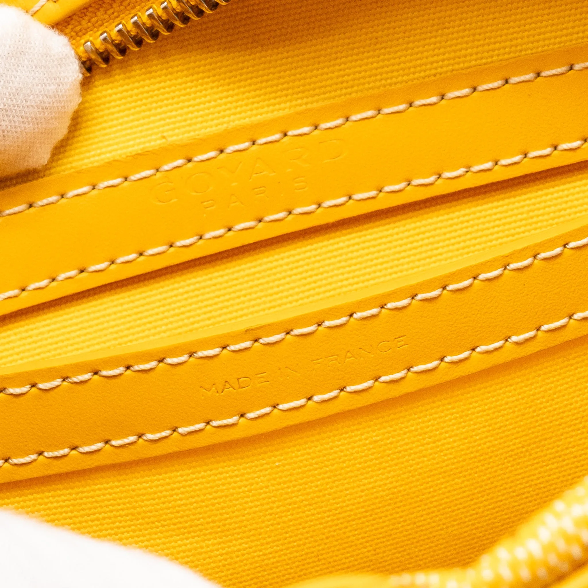Goyard Cap Vert PM Crossbody Bag Goyardine Canvas Yellow SHW