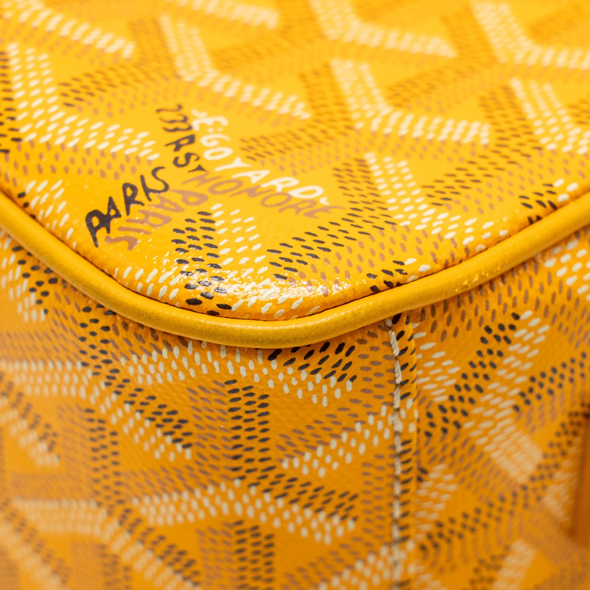 Goyard Cap Vert PM Crossbody Bag Goyardine Canvas Yellow SHW