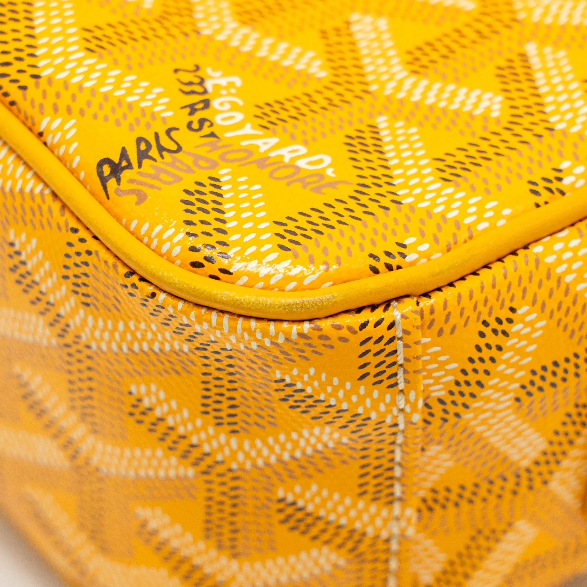 Goyard Cap Vert PM Crossbody Bag Goyardine Canvas Yellow SHW