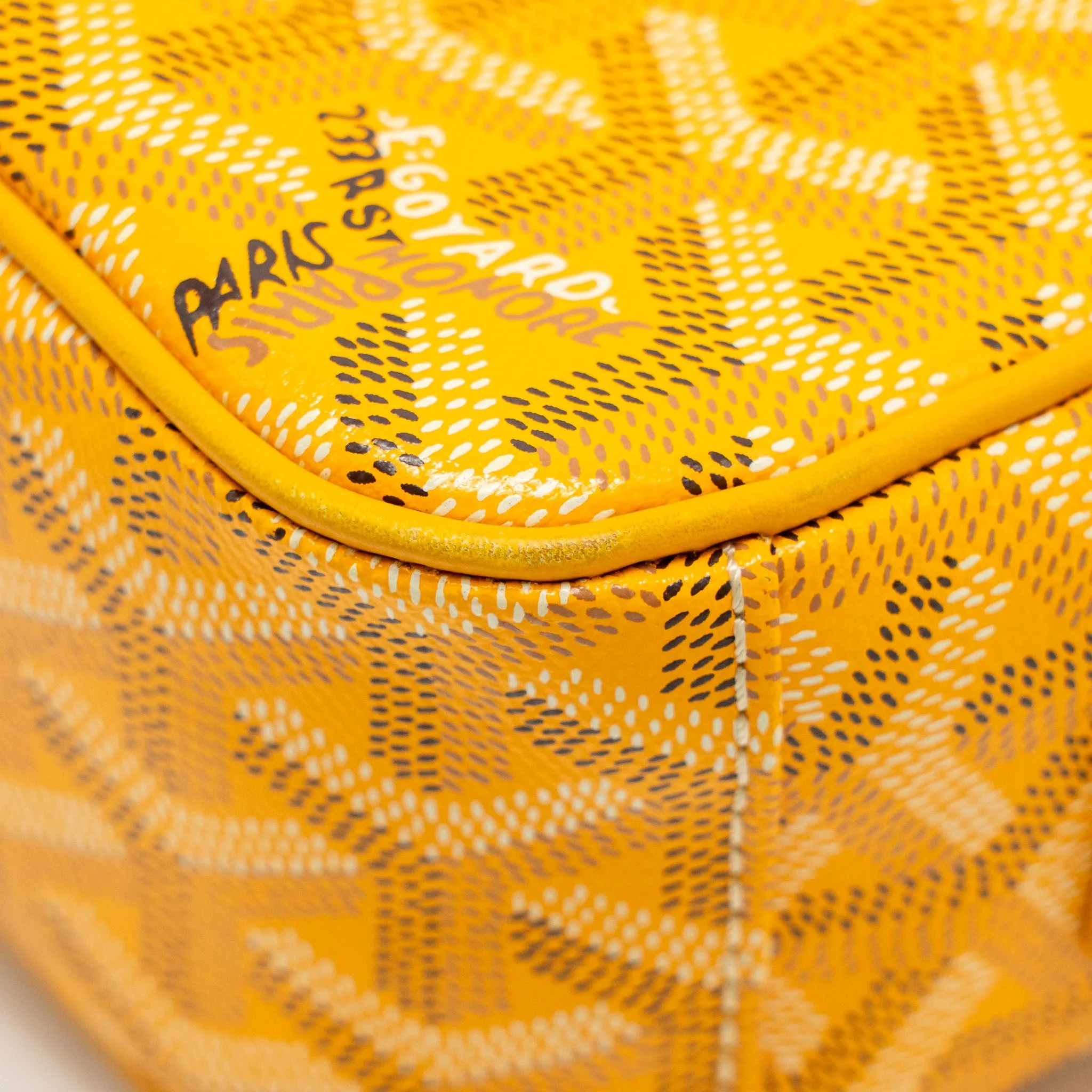 Goyard Cap Vert PM Crossbody Bag Goyardine Canvas Yellow SHW