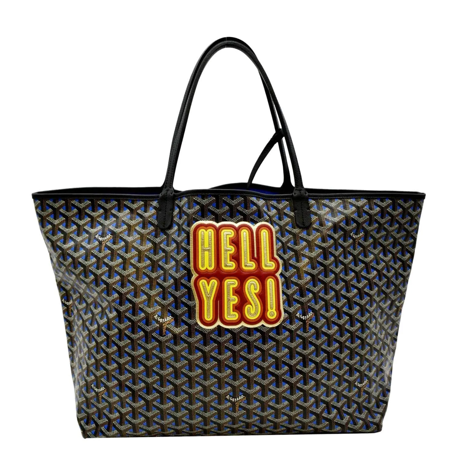 GOYARD Hell Yes Canvas Tote Shoulder Bag Blue