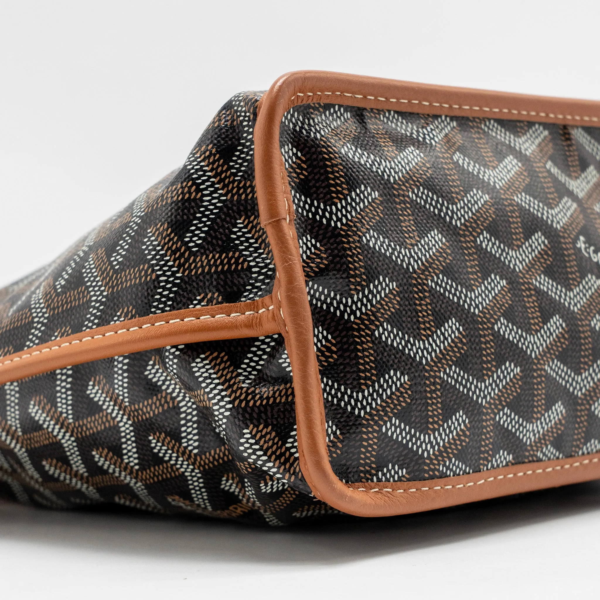 Goyard Mini Anjou Tote Goyardline Canvas/Leather Tan/Black SHW