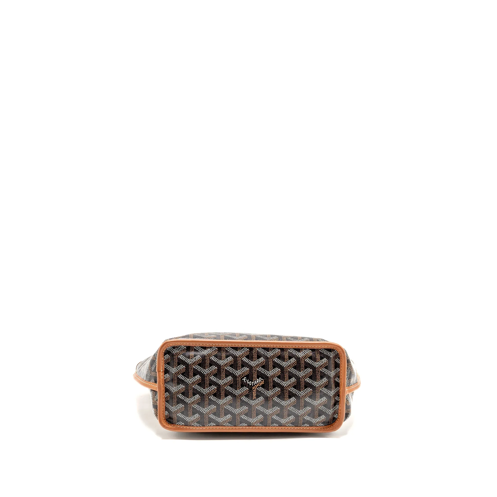 Goyard Mini Anjou Tote Goyardline Canvas/Leather Tan/Black SHW