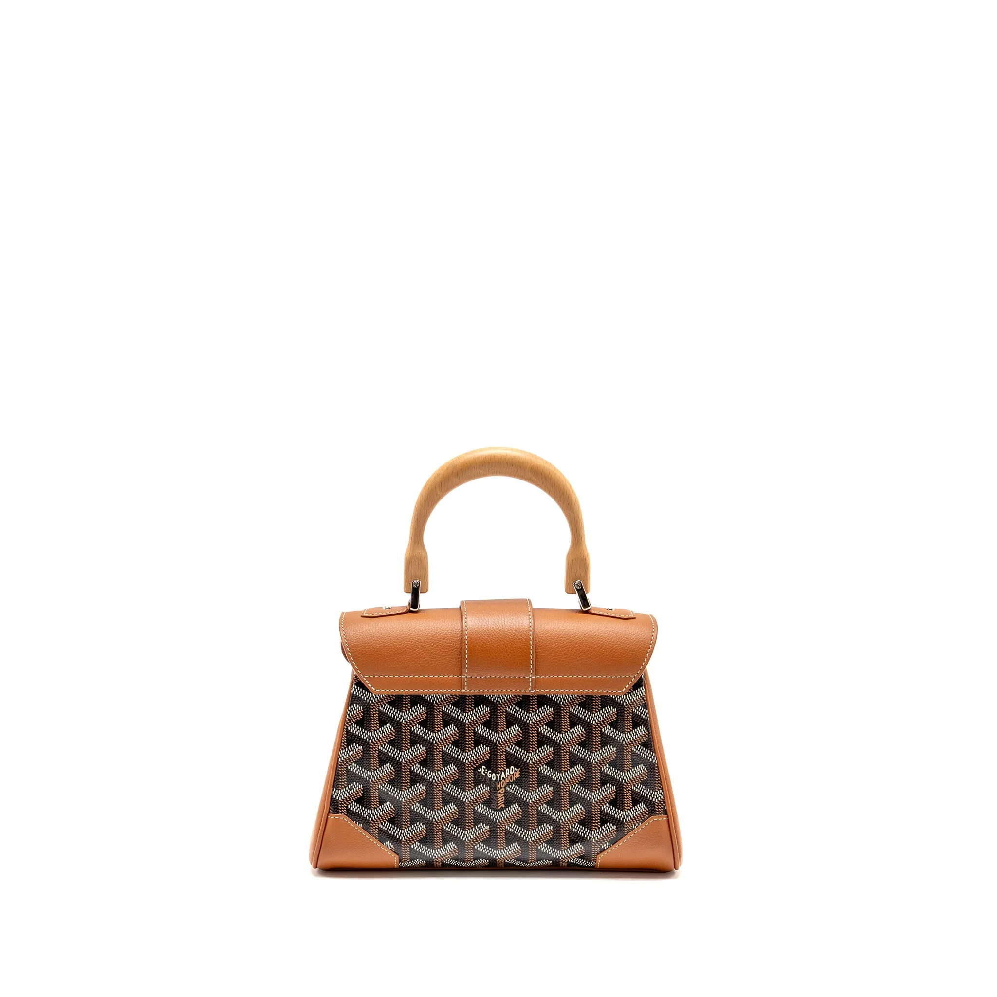 GOYARD MINI SAIGON GOYARDINE CANVAS/CALFSKIN BLACK/TAN SHW