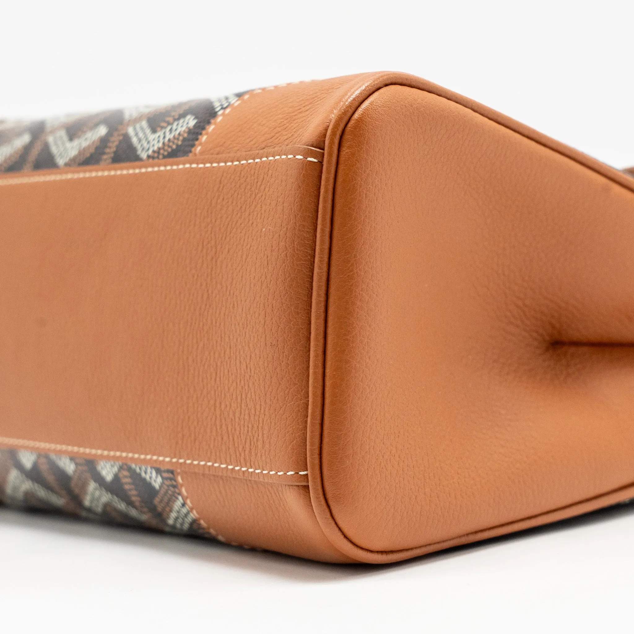 GOYARD MINI SAIGON GOYARDINE CANVAS/CALFSKIN BLACK/TAN SHW