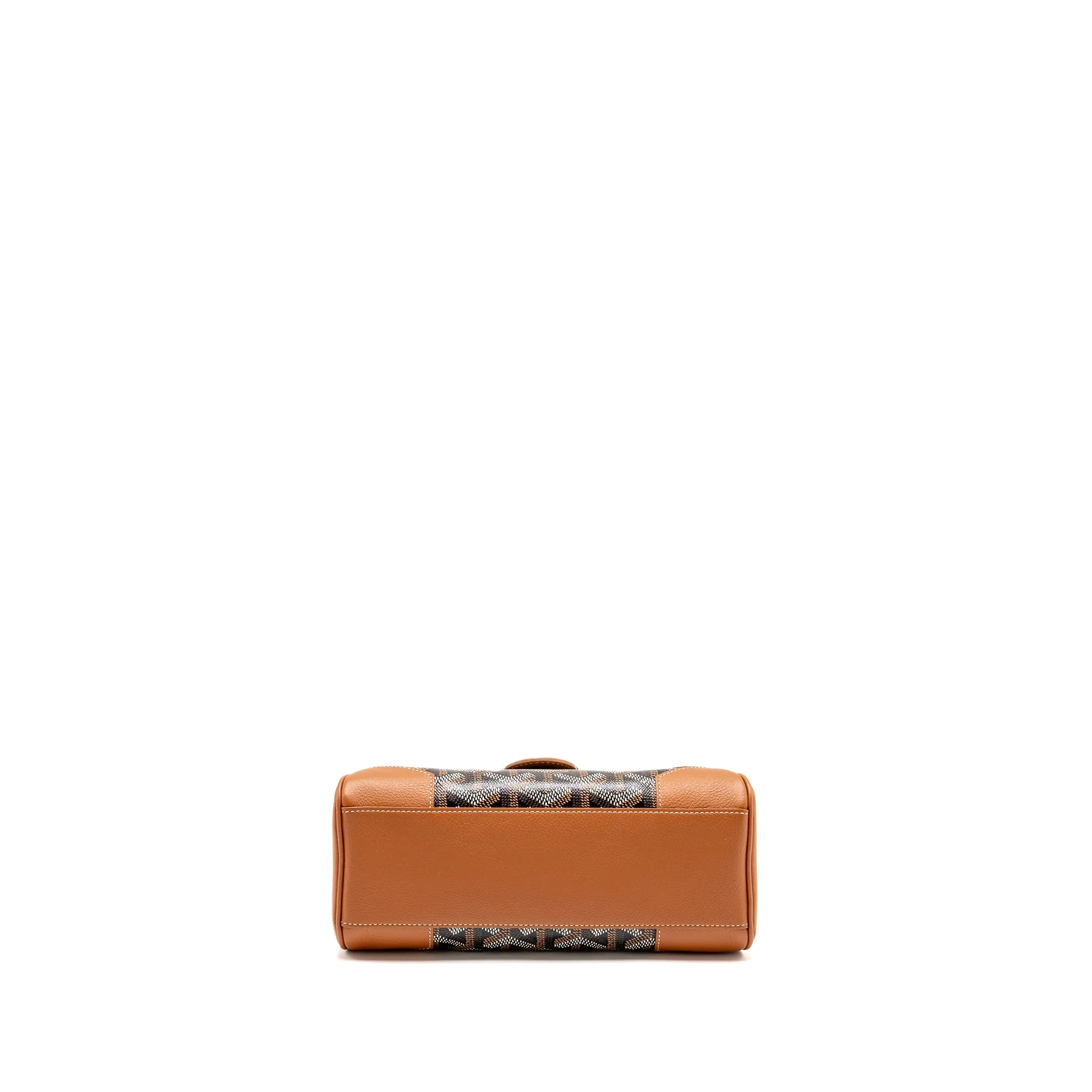 GOYARD MINI SAIGON GOYARDINE CANVAS/CALFSKIN BLACK/TAN SHW