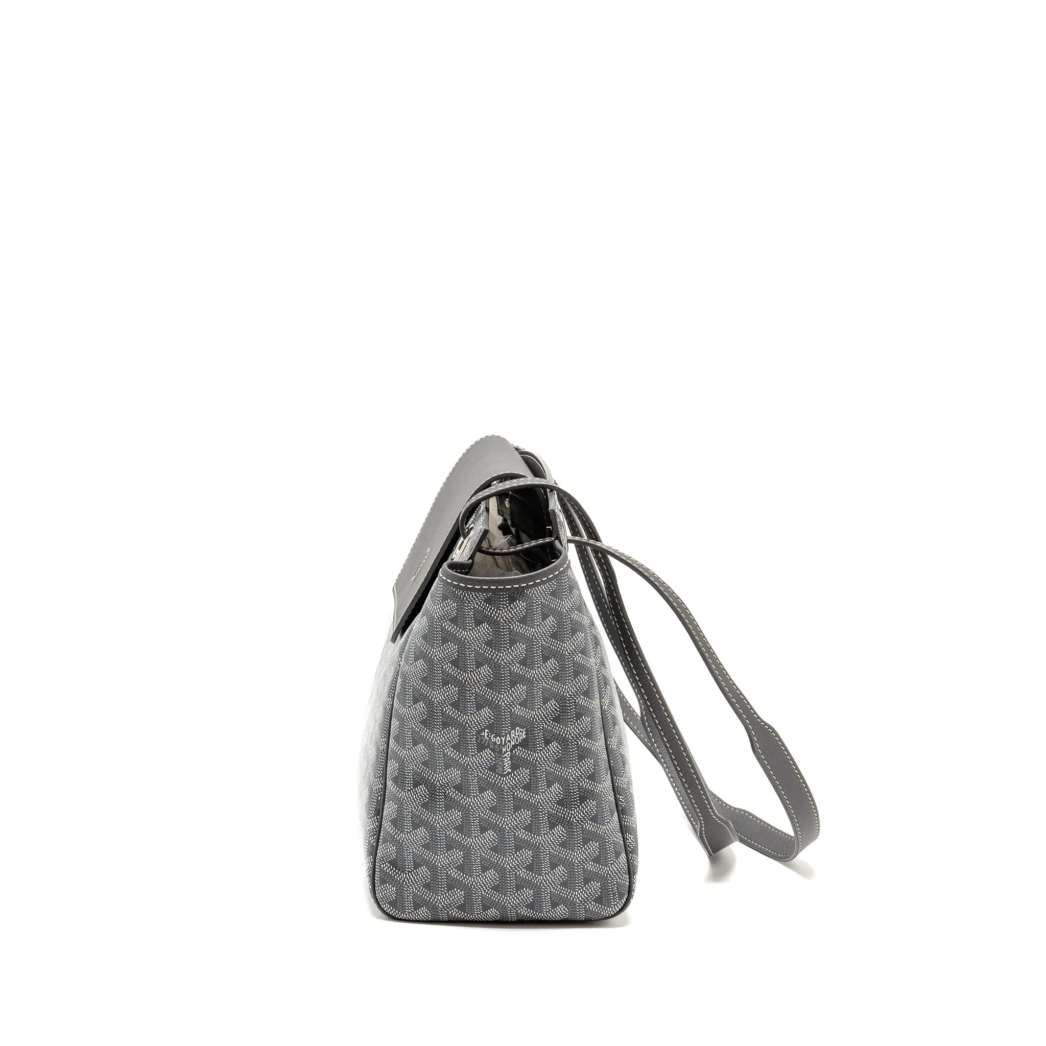 Goyard Rouette Souple PM Bag Goyardline Canvas / Calfskin Grey SHW