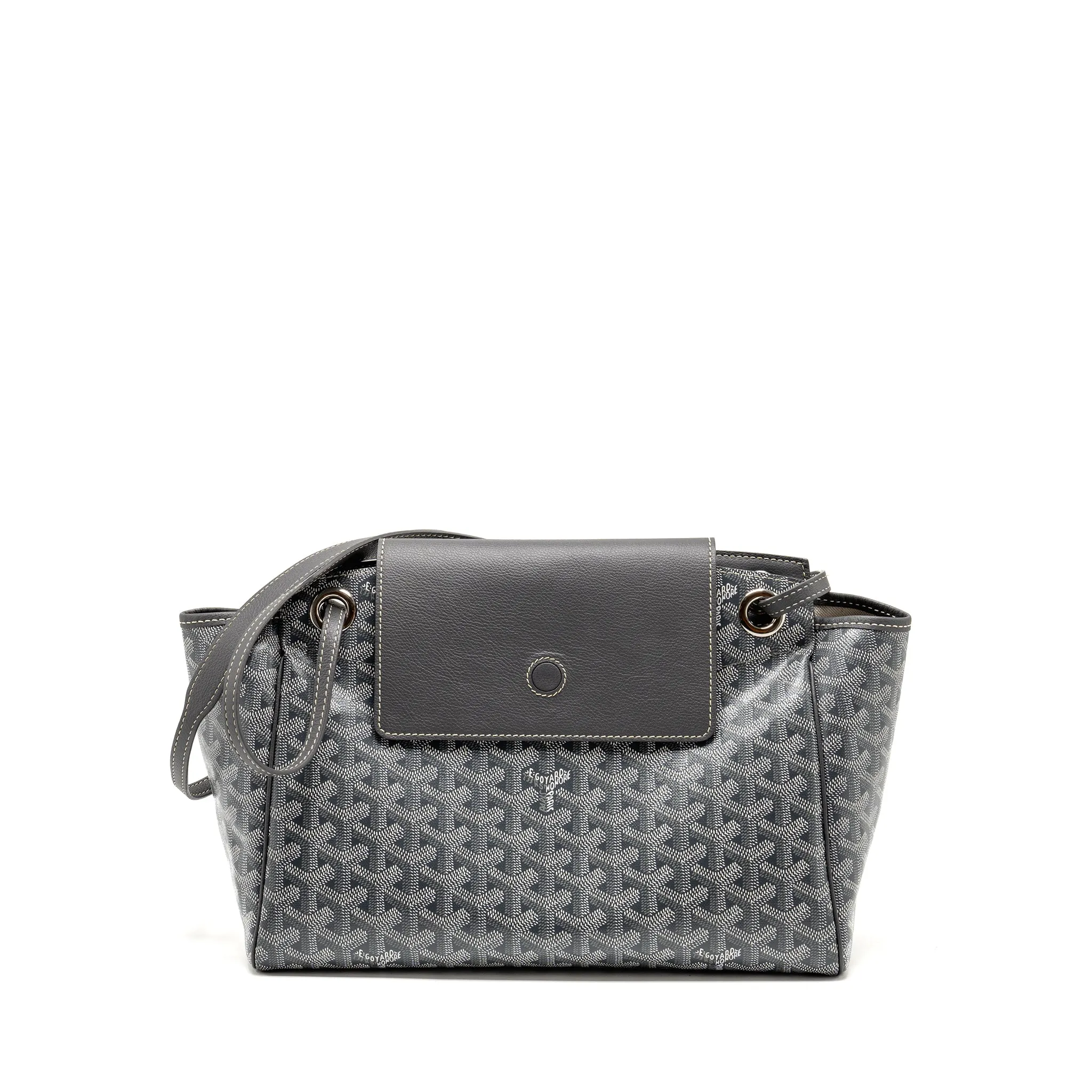 Goyard Rouette Souple PM Bag Goyardline Canvas / Calfskin Grey SHW