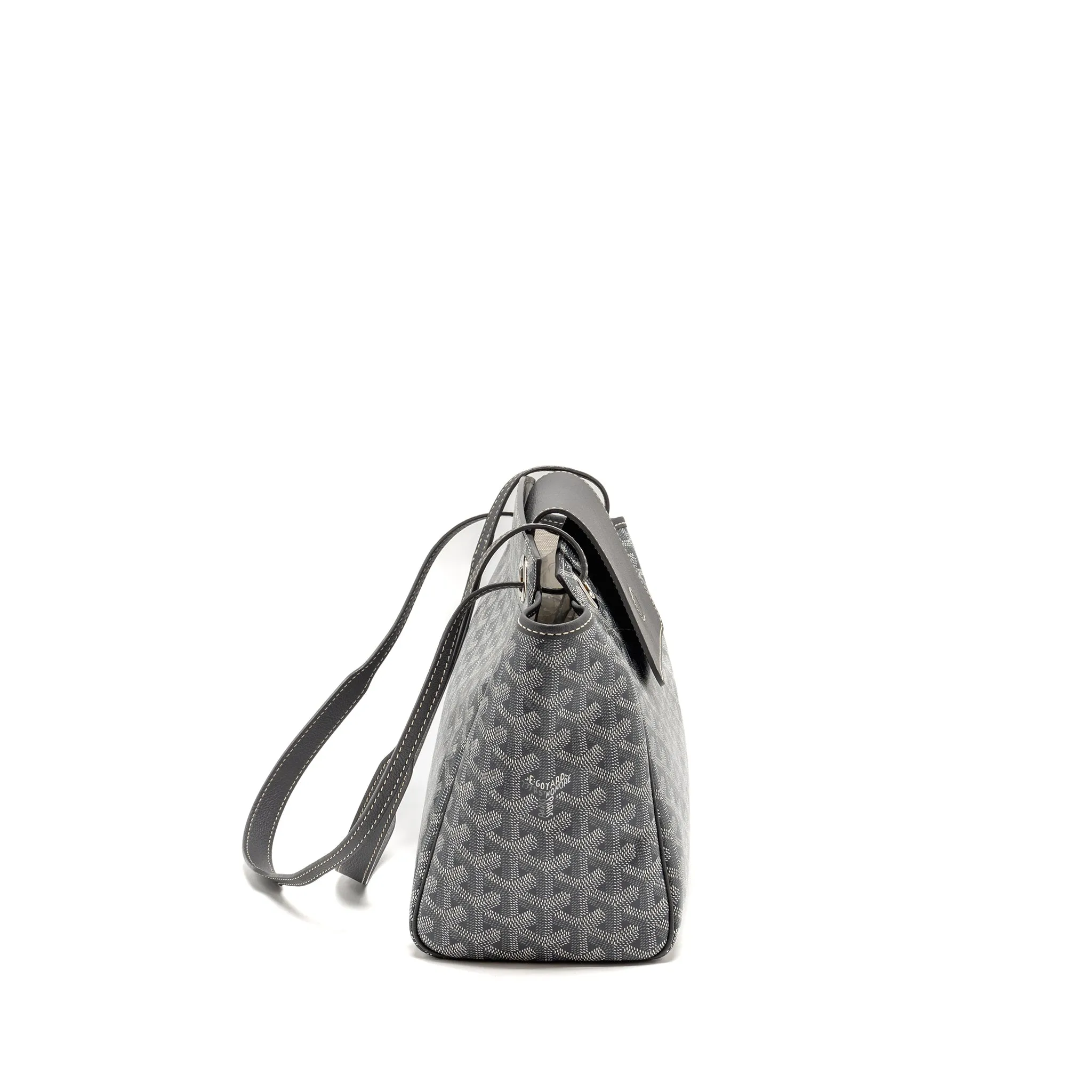 Goyard Rouette Souple PM Bag Goyardline Canvas / Calfskin Grey SHW