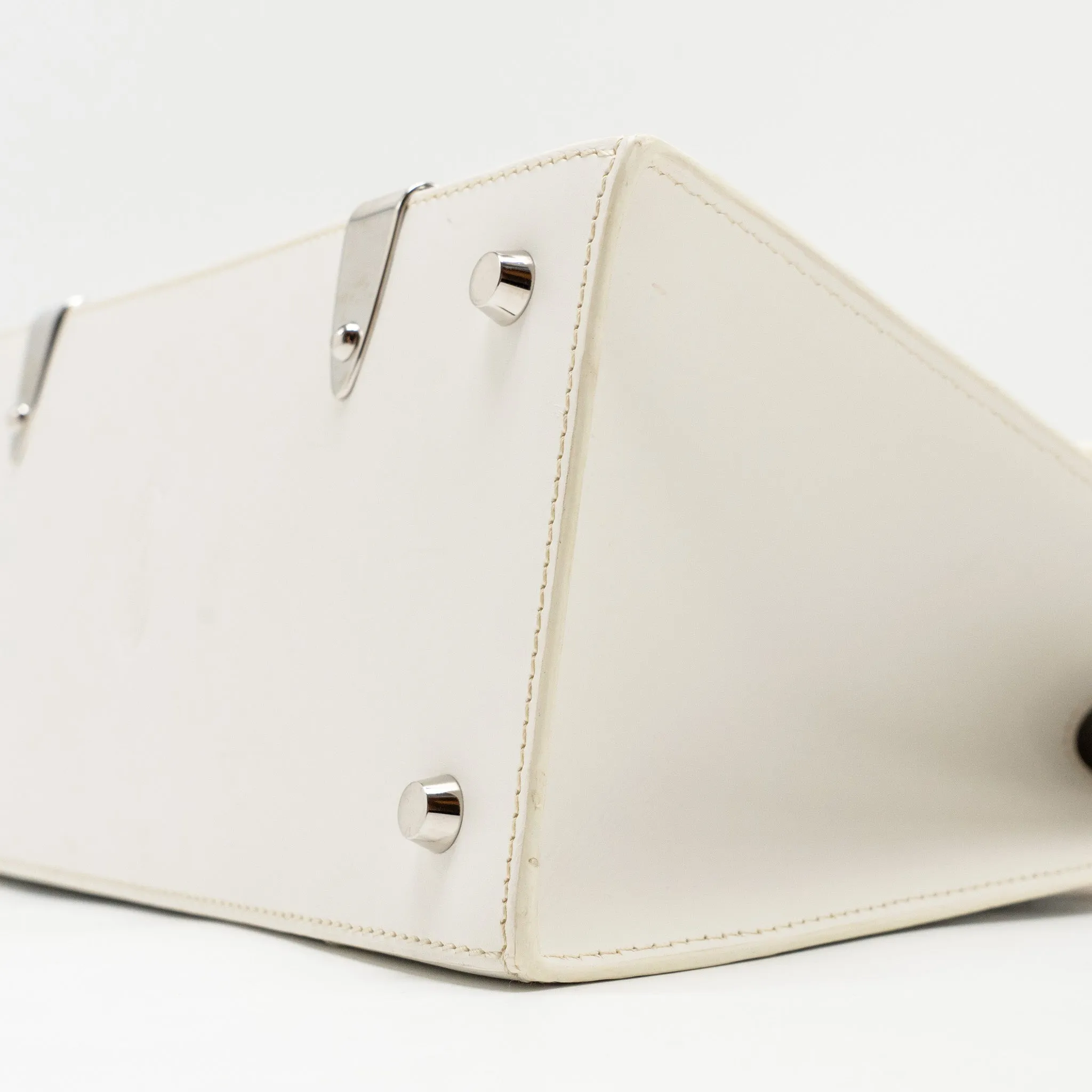 Goyard structured Saigon PM calfskin / canvas white SHW