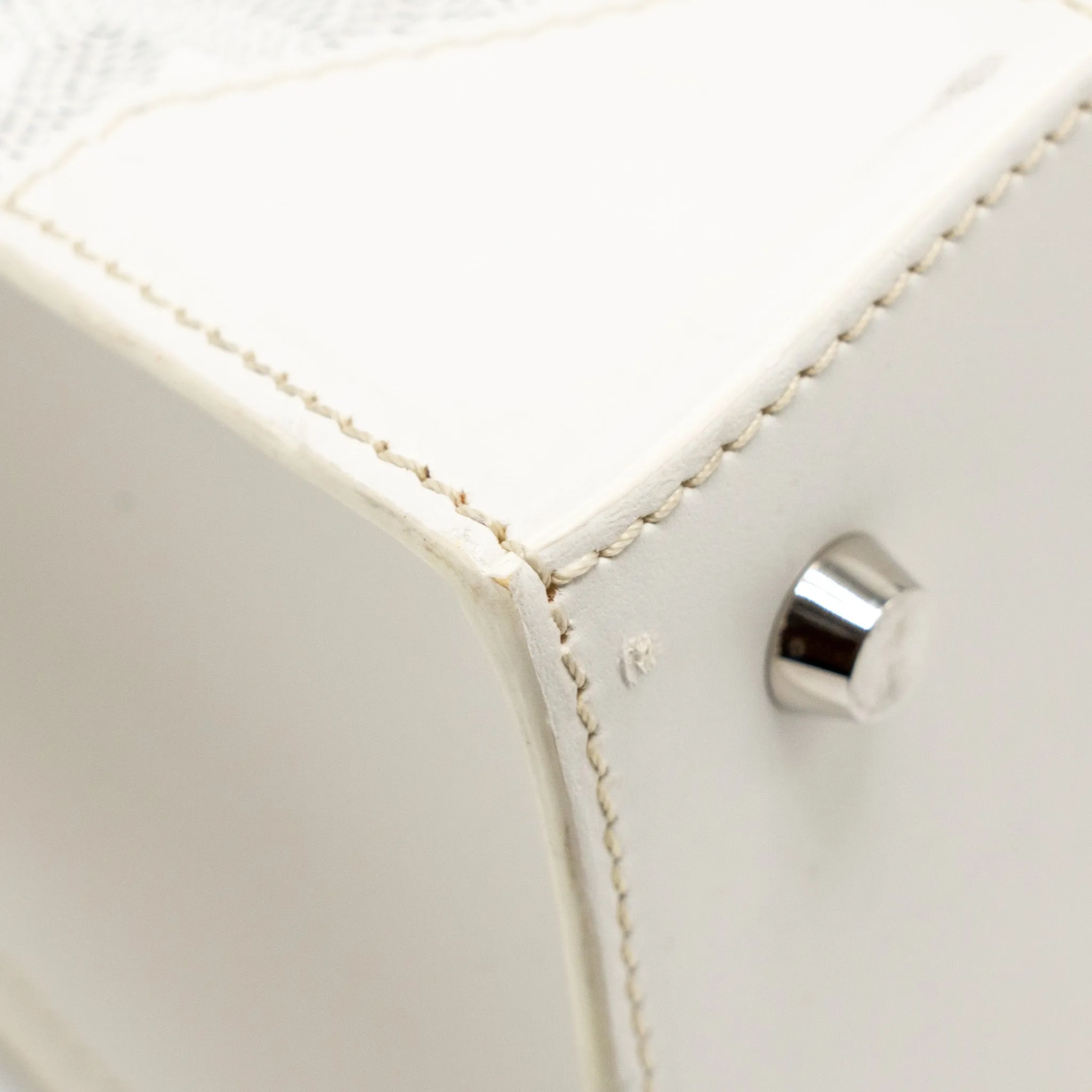 Goyard structured Saigon PM calfskin / canvas white SHW