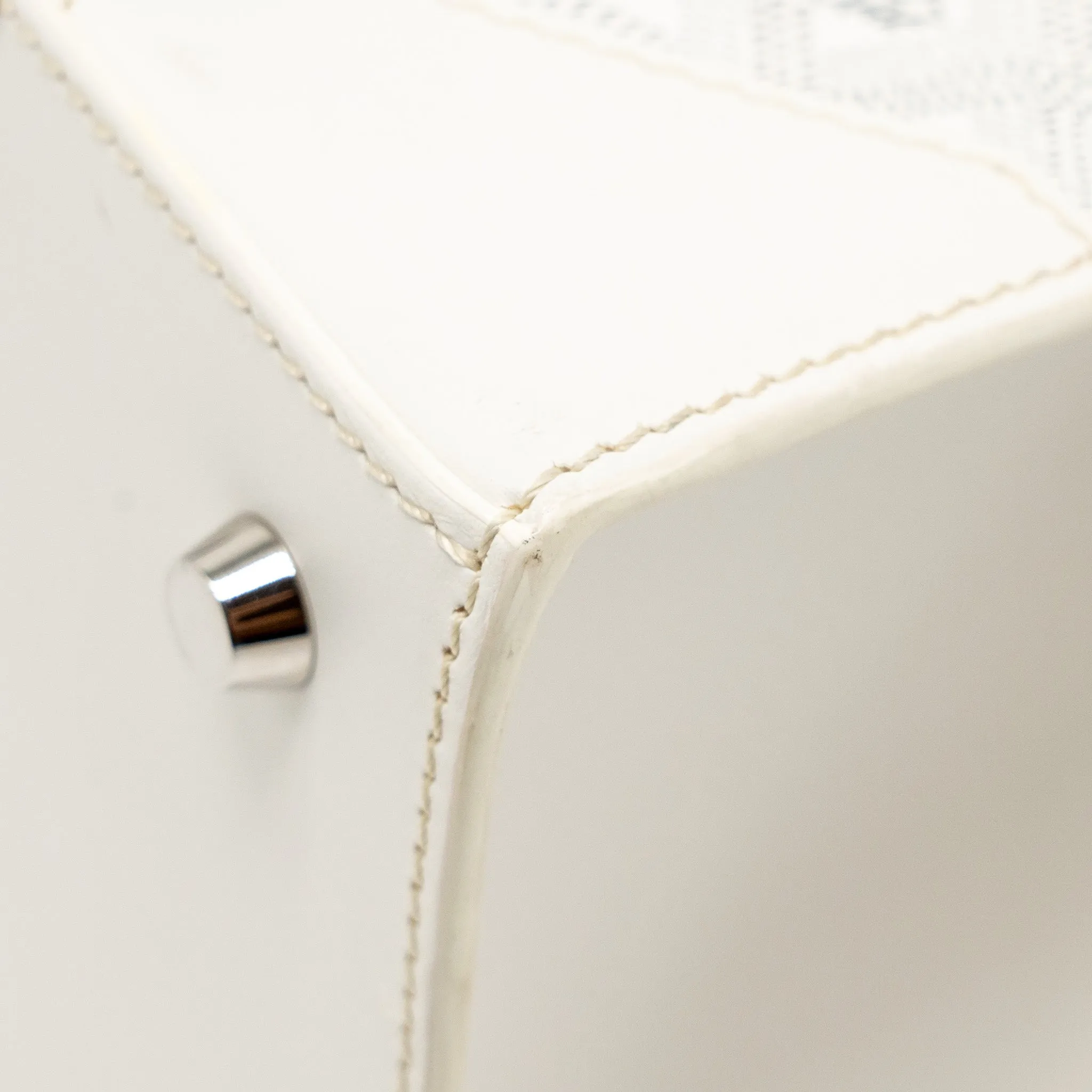 Goyard structured Saigon PM calfskin / canvas white SHW
