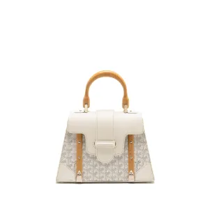 Goyard structured Saigon PM calfskin / canvas white SHW