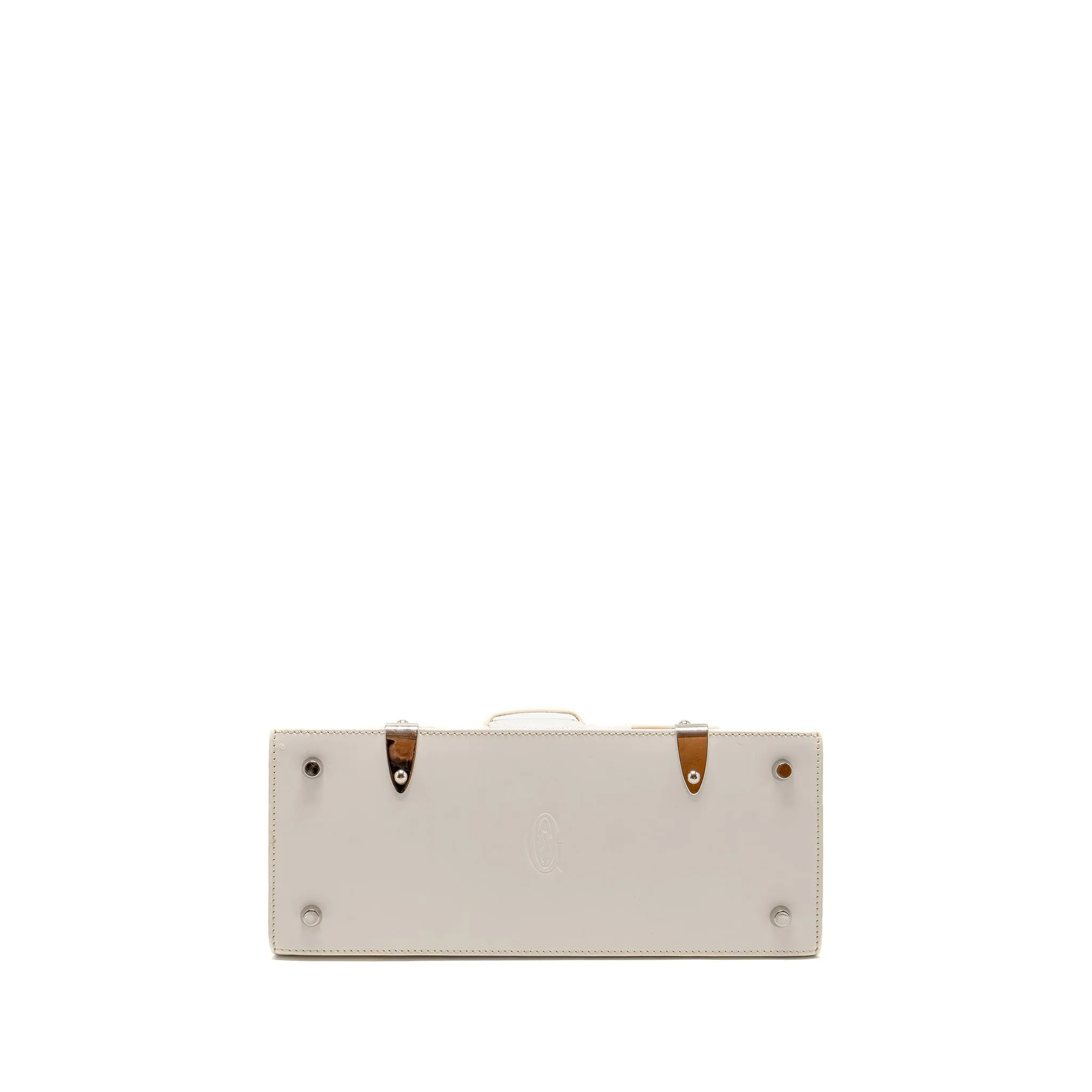Goyard structured Saigon PM calfskin / canvas white SHW