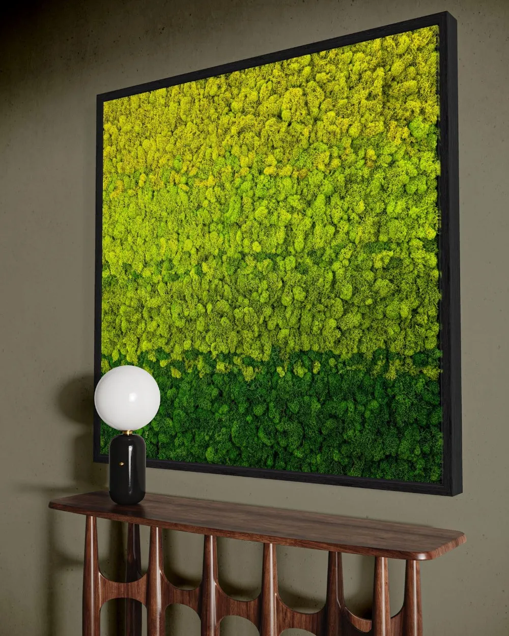 Gradient Ombre Preserved Moss Art