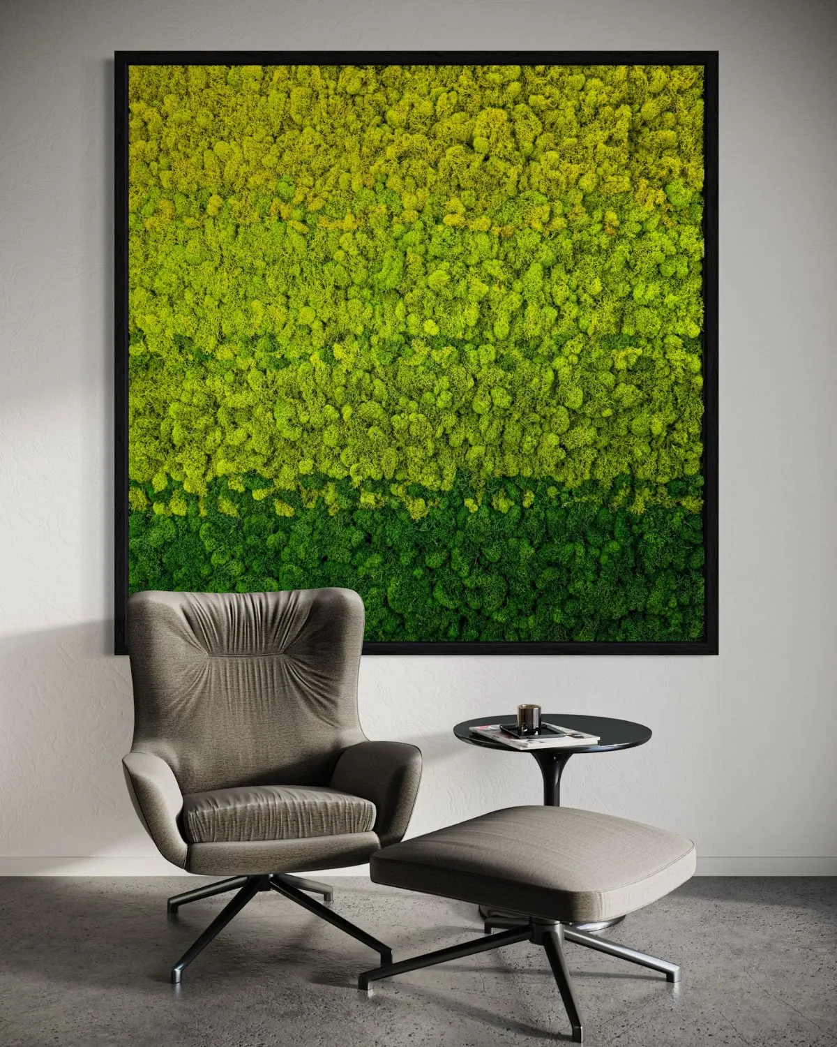 Gradient Ombre Preserved Moss Art