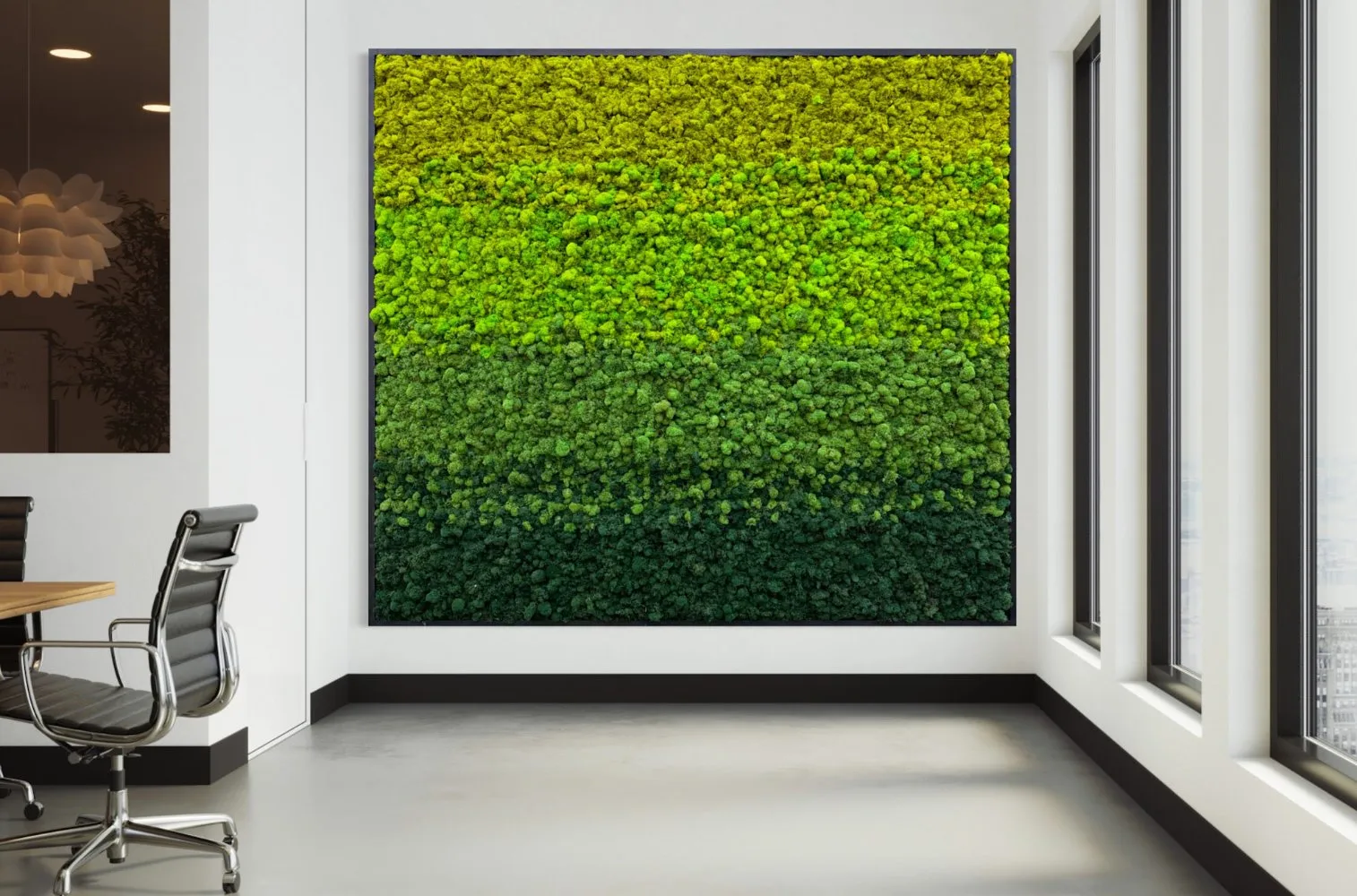 Gradient Ombre Preserved Moss Art