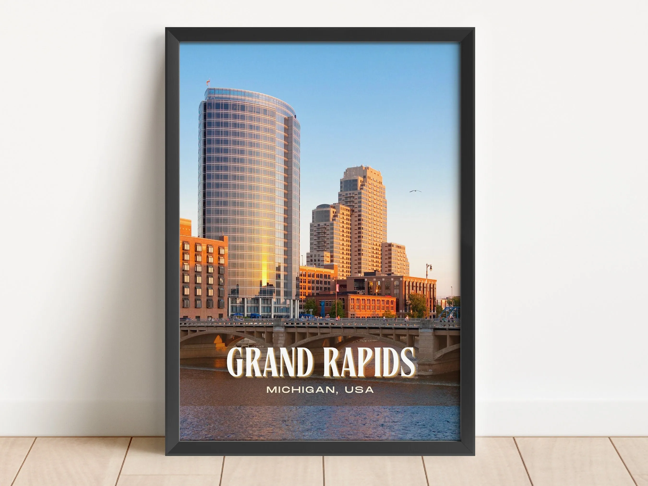 Grand Rapids Retro Wall Art, Michigan, USA