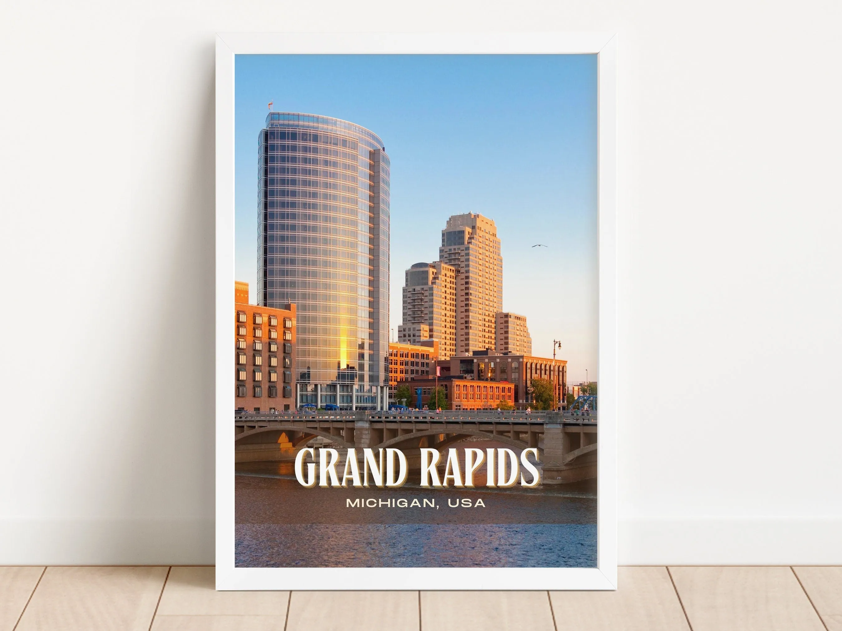 Grand Rapids Retro Wall Art, Michigan, USA