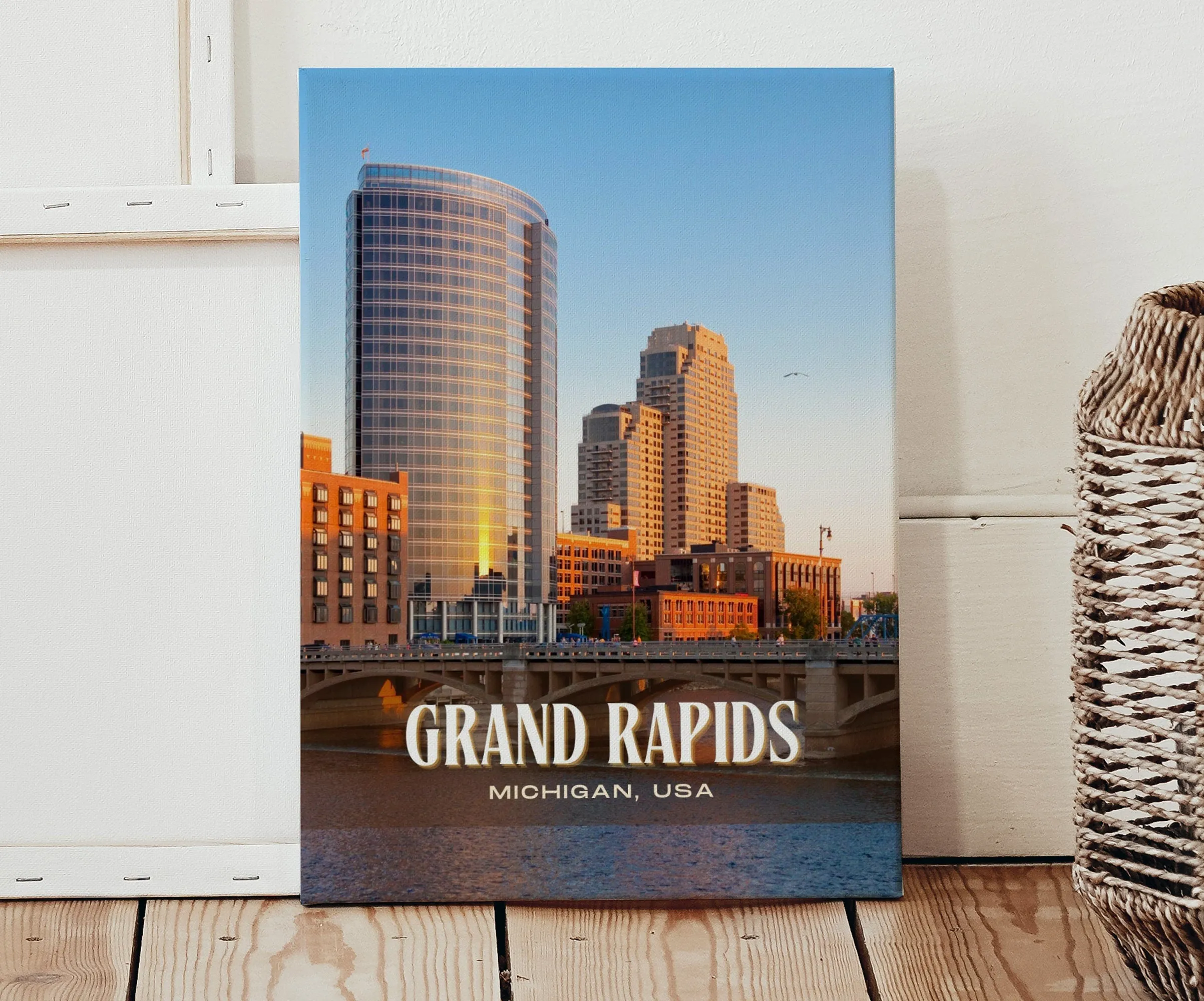 Grand Rapids Retro Wall Art, Michigan, USA