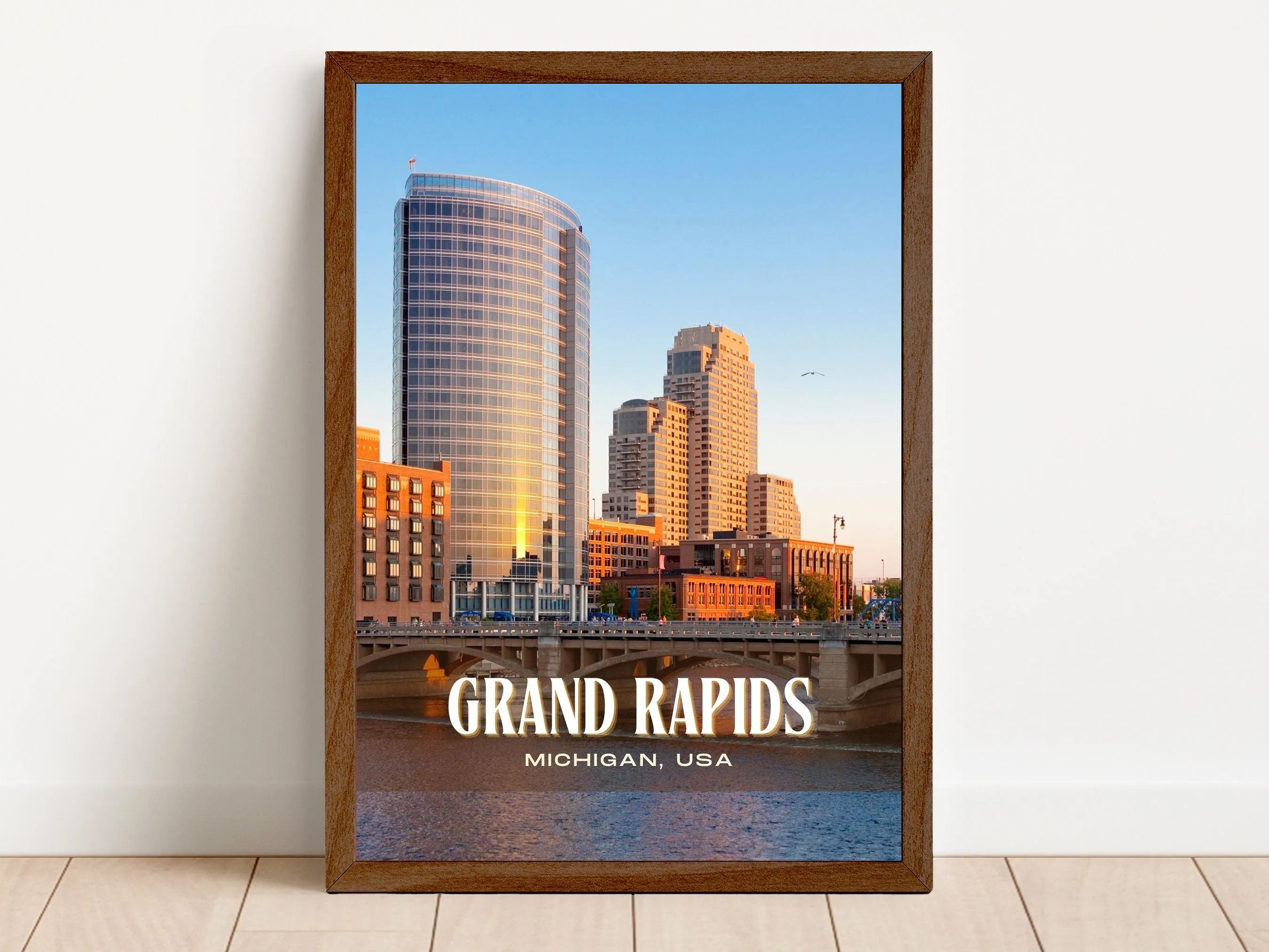 Grand Rapids Retro Wall Art, Michigan, USA