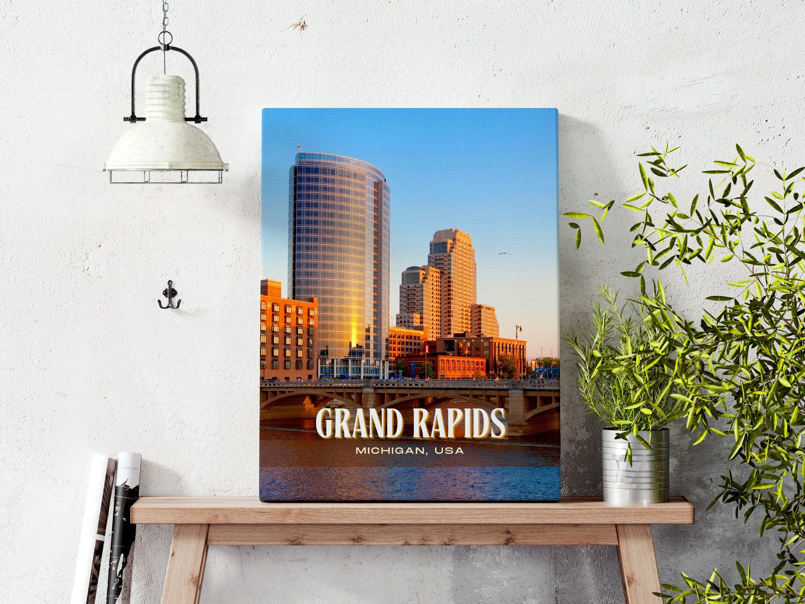 Grand Rapids Retro Wall Art, Michigan, USA