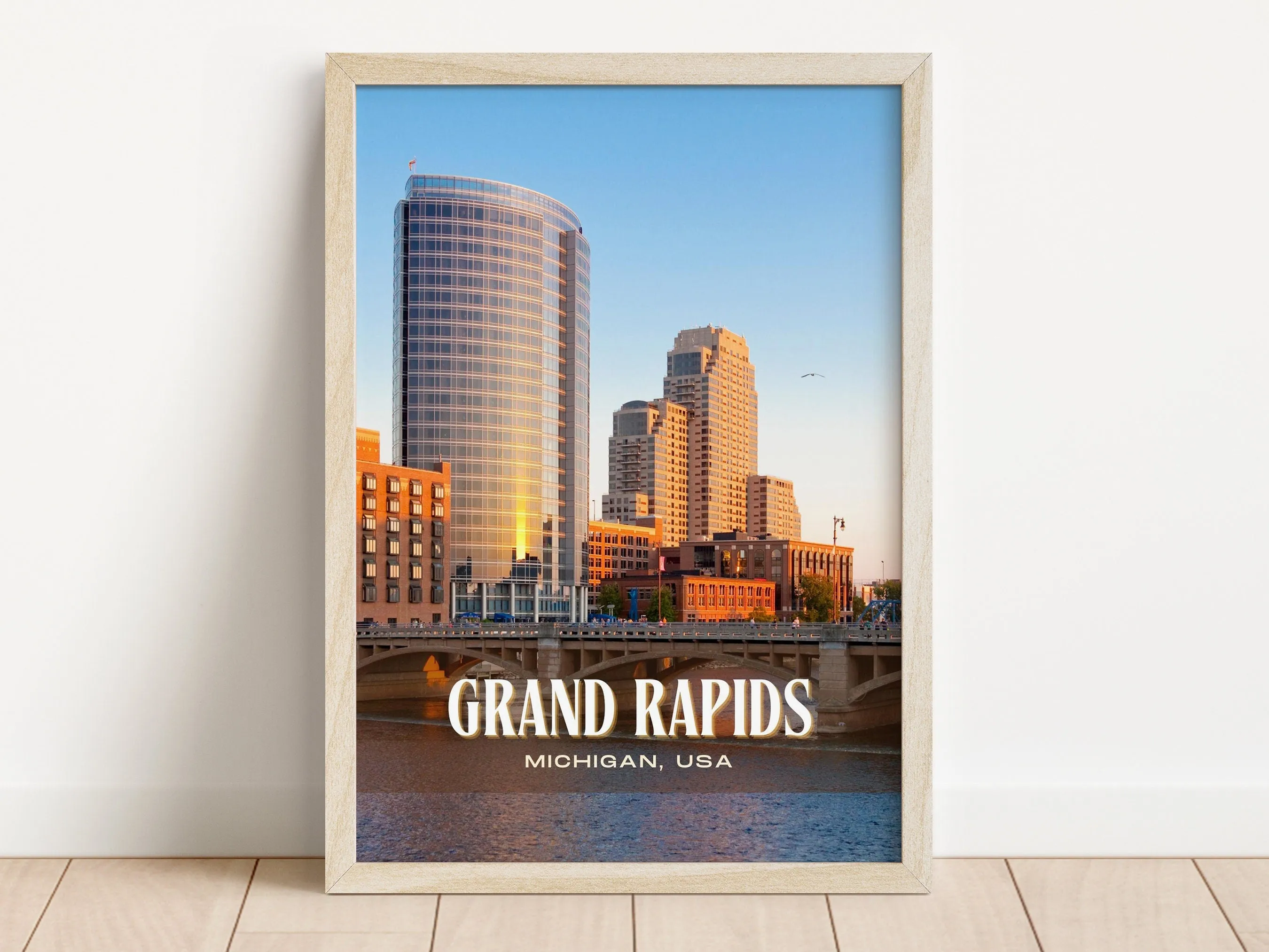 Grand Rapids Retro Wall Art, Michigan, USA