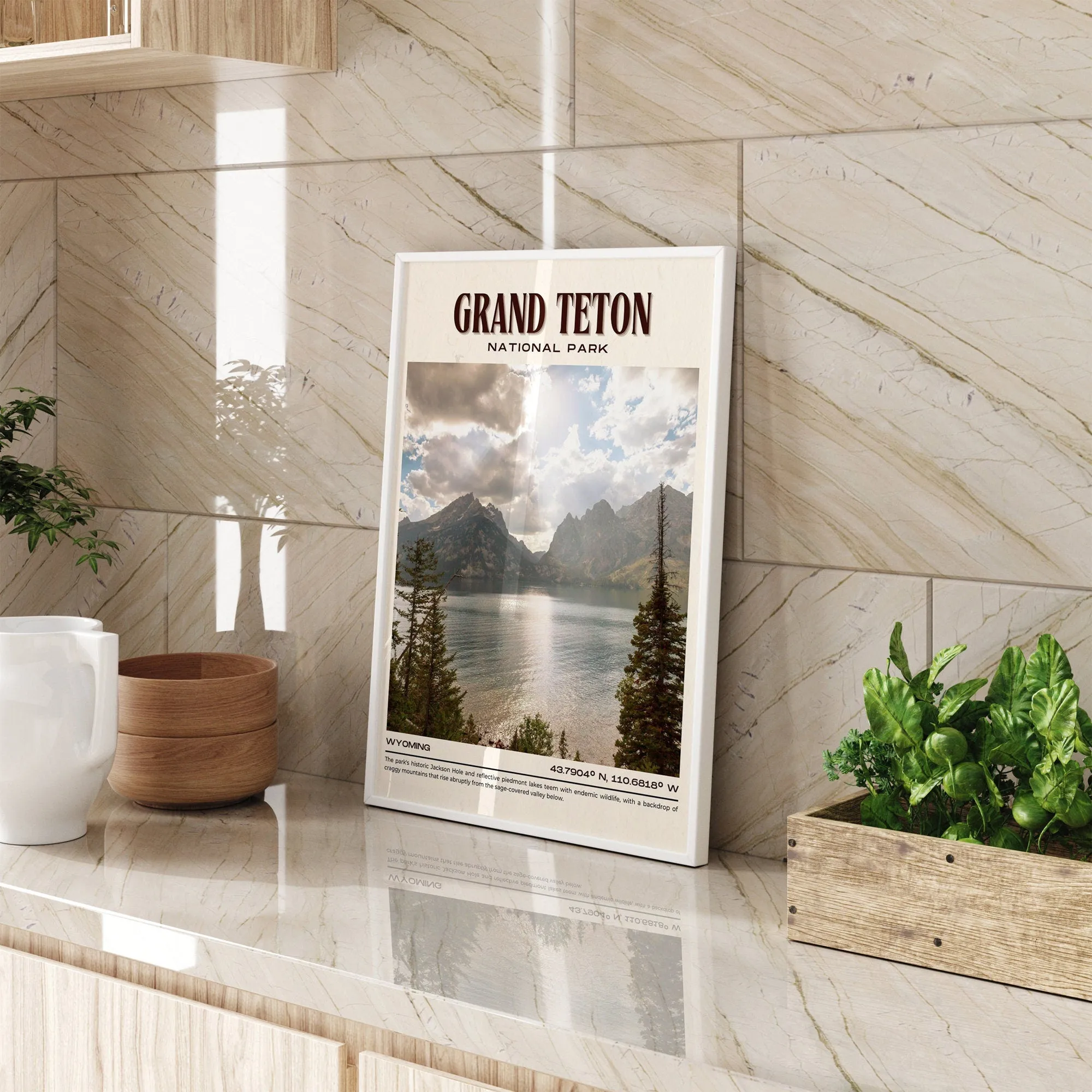 Grand Teton National Park Vintage Wall Art, Wyoming, USA
