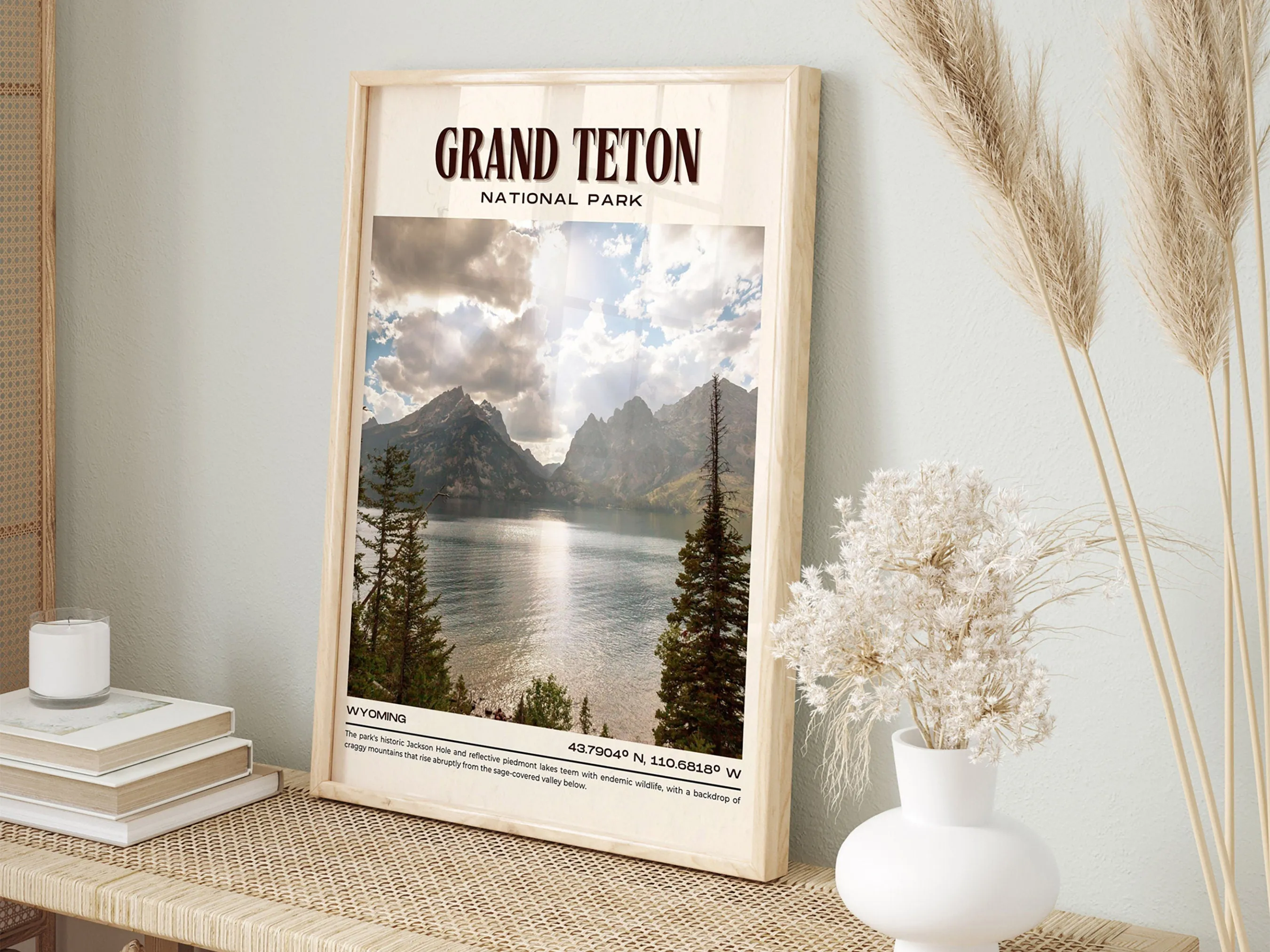 Grand Teton National Park Vintage Wall Art, Wyoming, USA