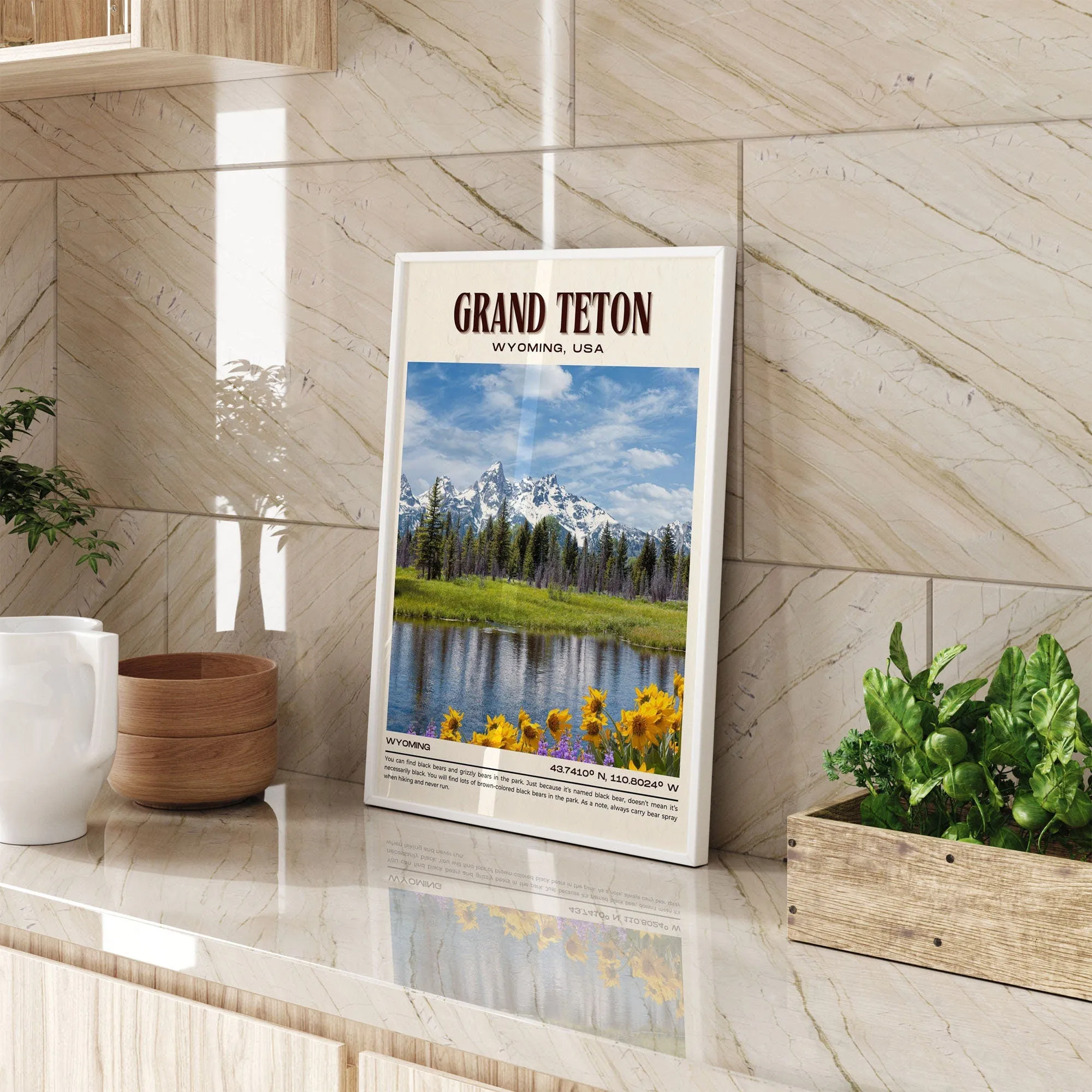 Grand Teton Vintage Wall Art, Wyoming, USA