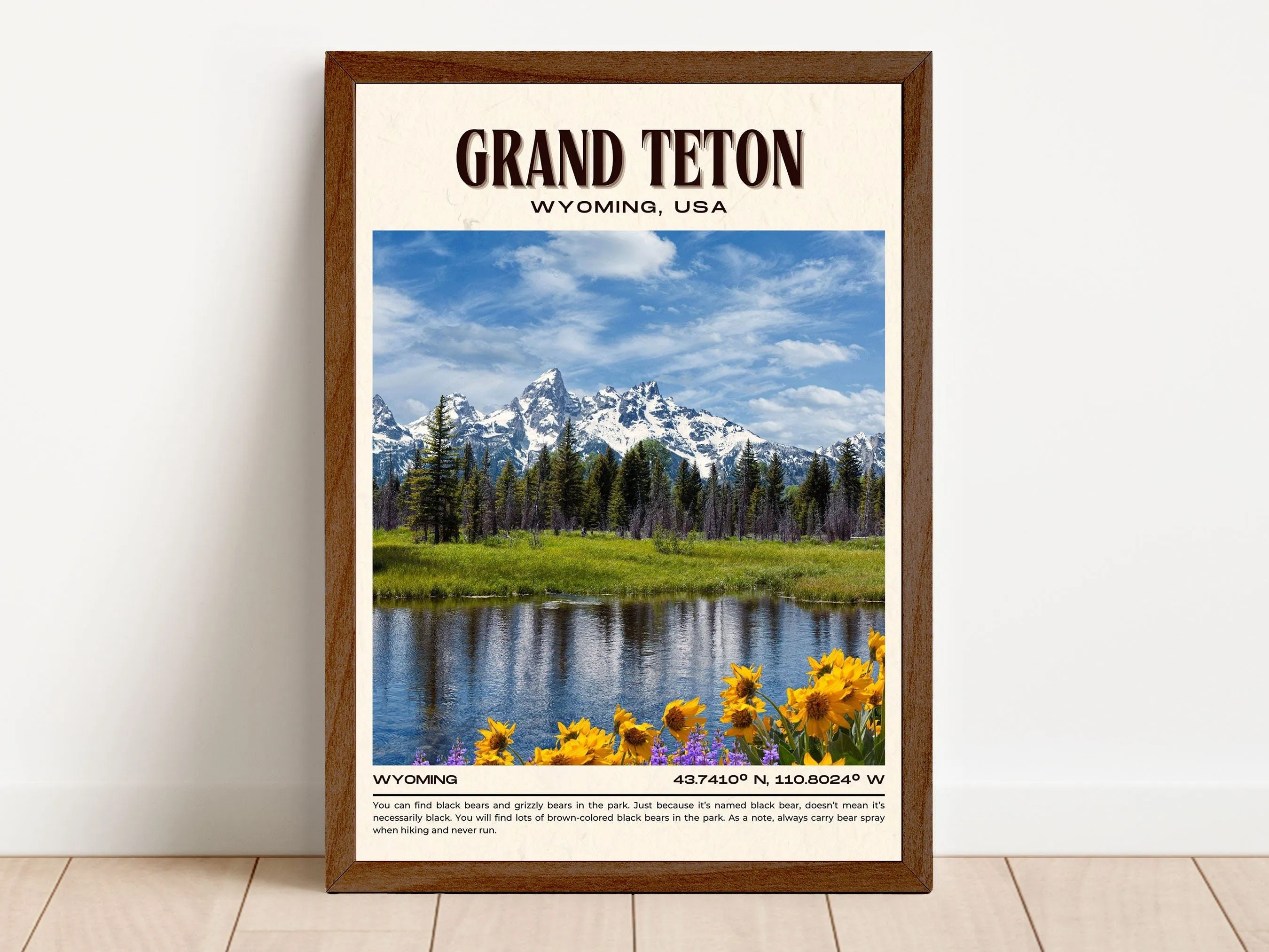 Grand Teton Vintage Wall Art, Wyoming, USA