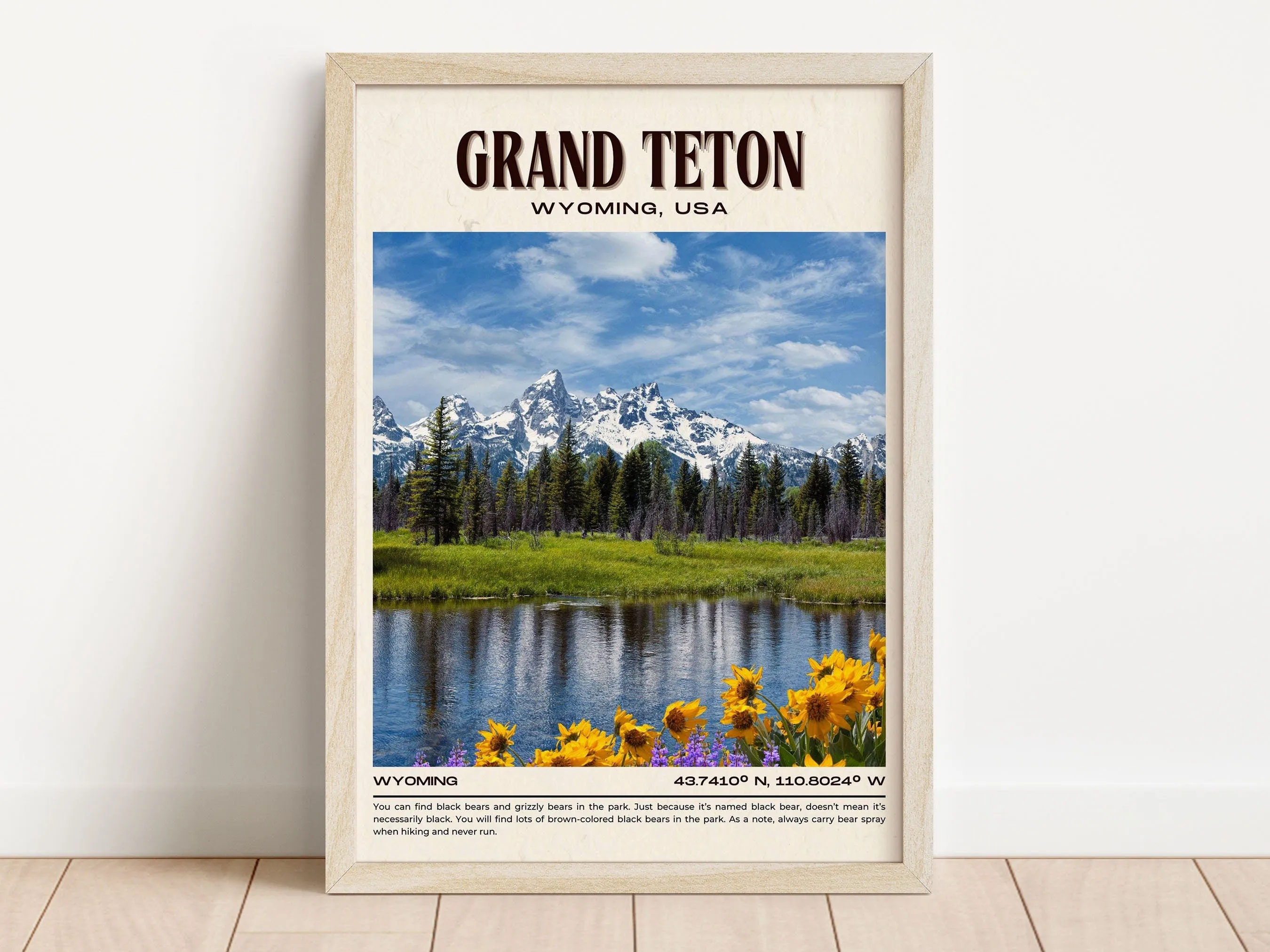 Grand Teton Vintage Wall Art, Wyoming, USA