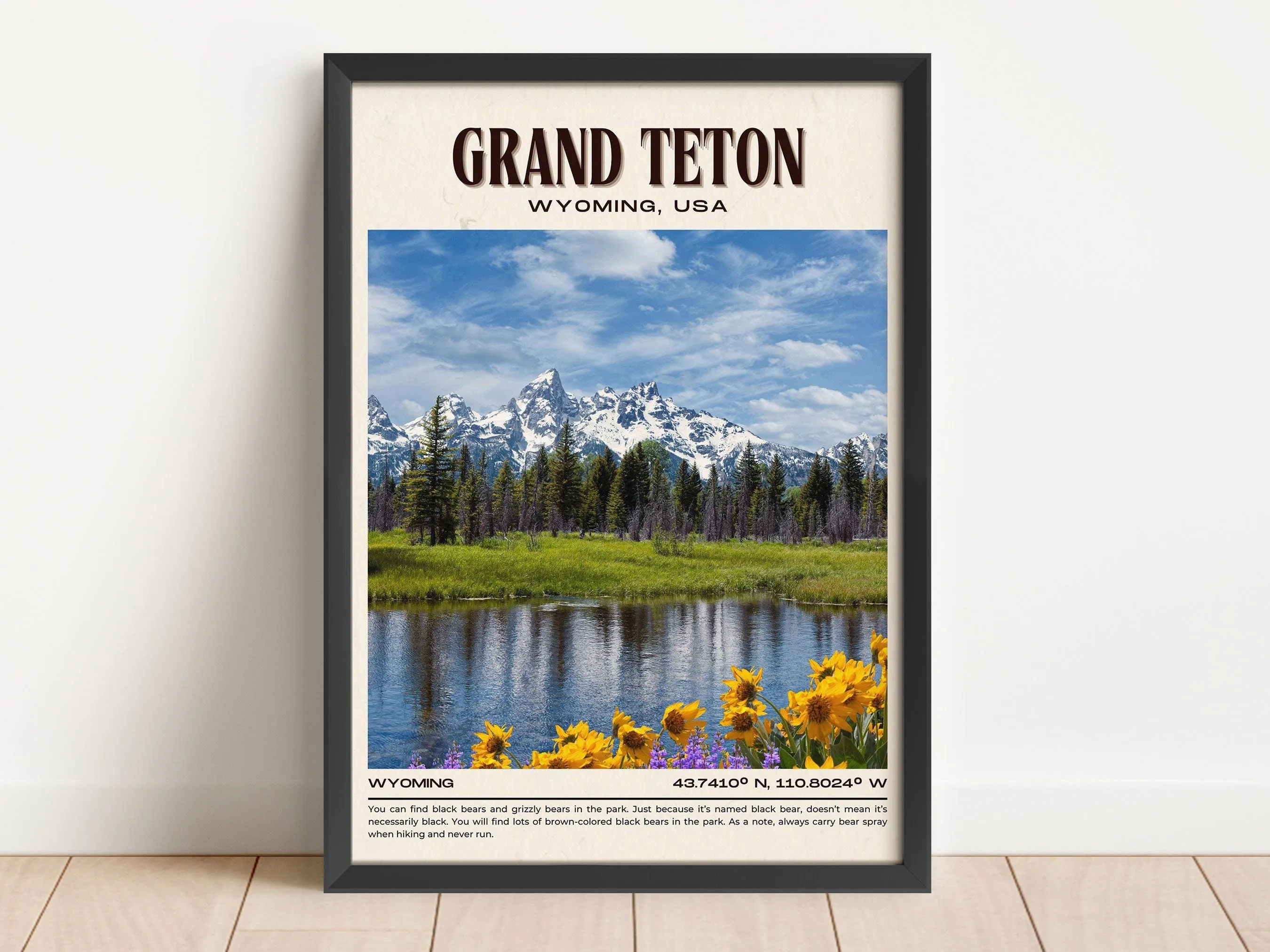 Grand Teton Vintage Wall Art, Wyoming, USA