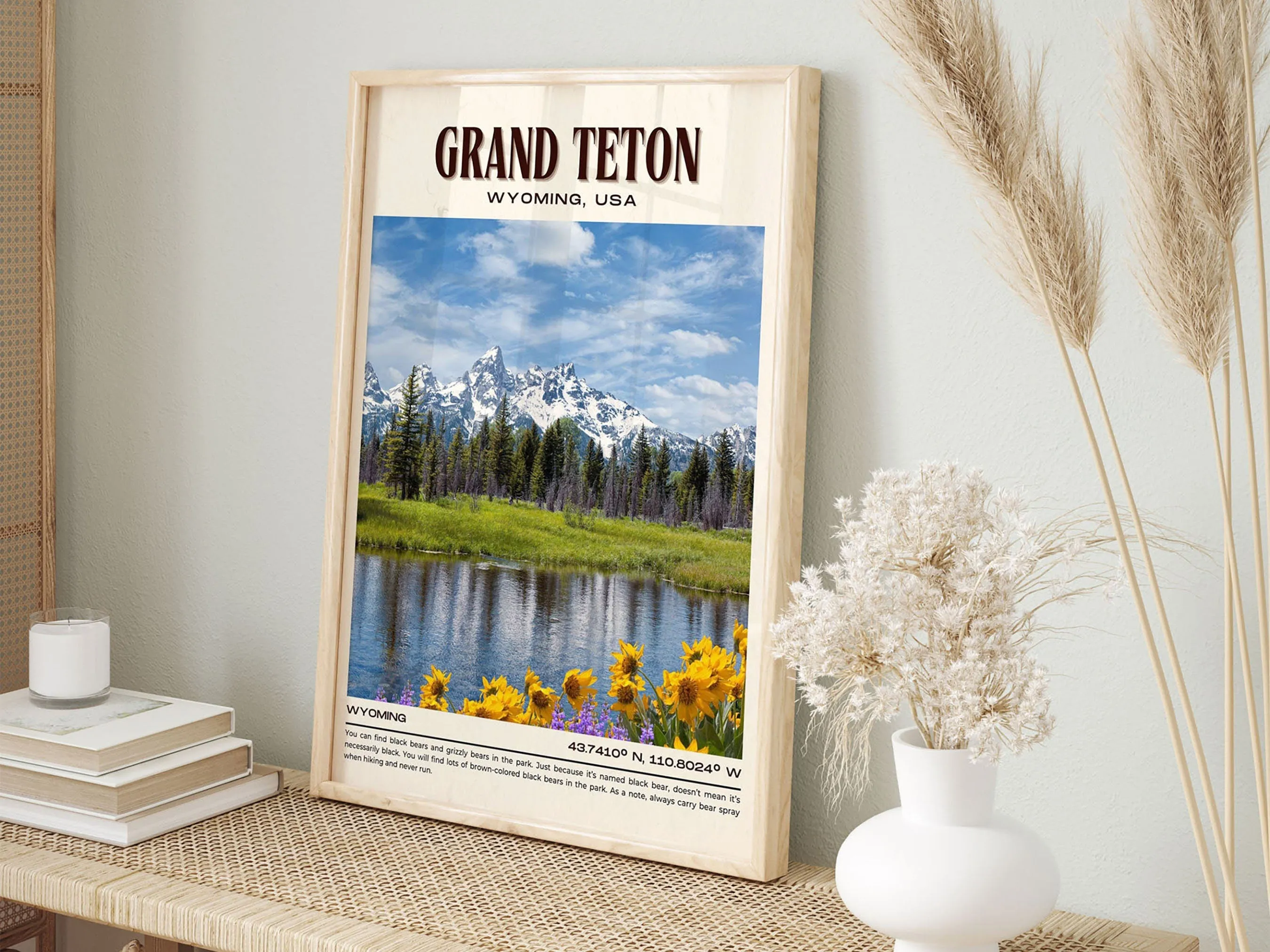 Grand Teton Vintage Wall Art, Wyoming, USA