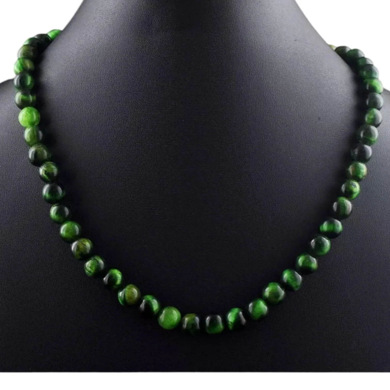 Green Tiger Eye Beaded Necklace
