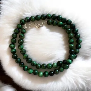 Green Tiger Eye Beaded Necklace