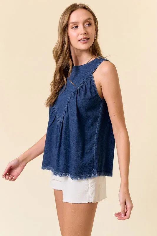 Gresha Denim Tank Top