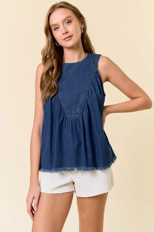 Gresha Denim Tank Top