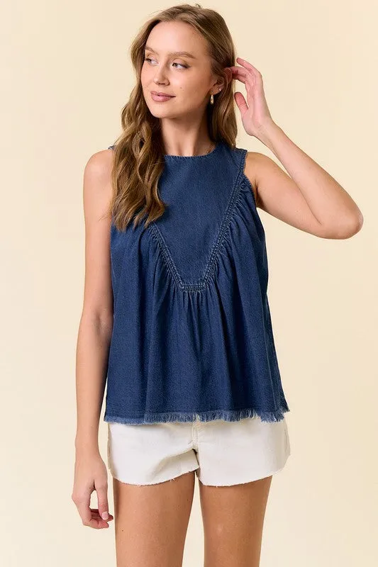 Gresha Denim Tank Top