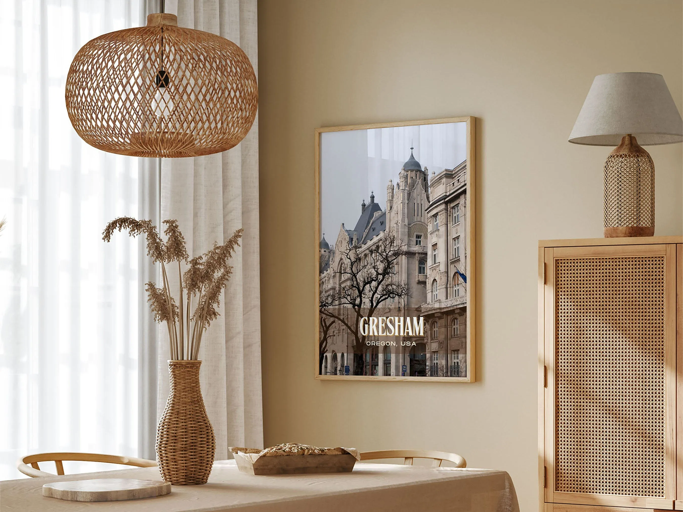 Gresham Retro Wall Art, Oregon, USA