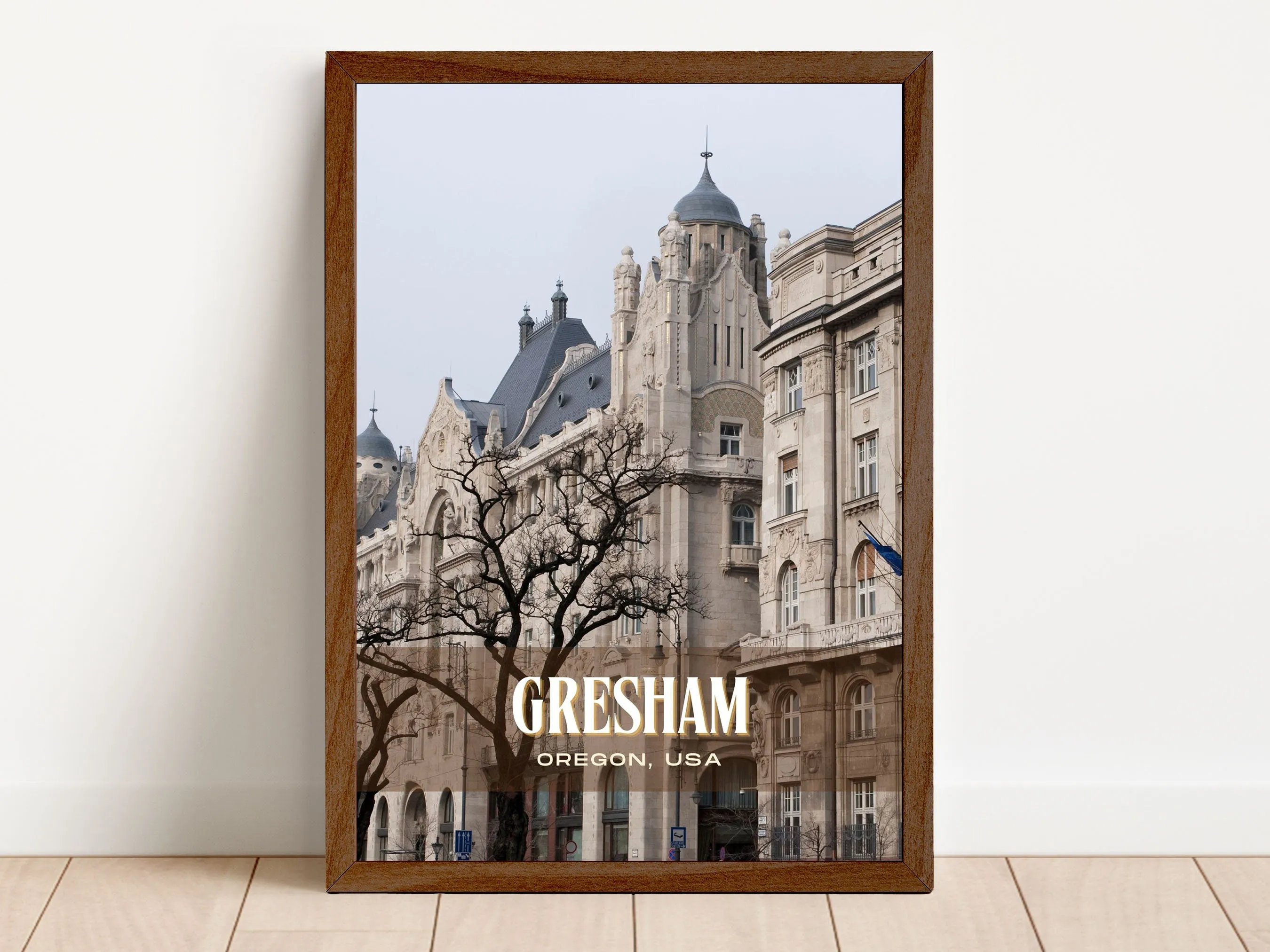 Gresham Retro Wall Art, Oregon, USA