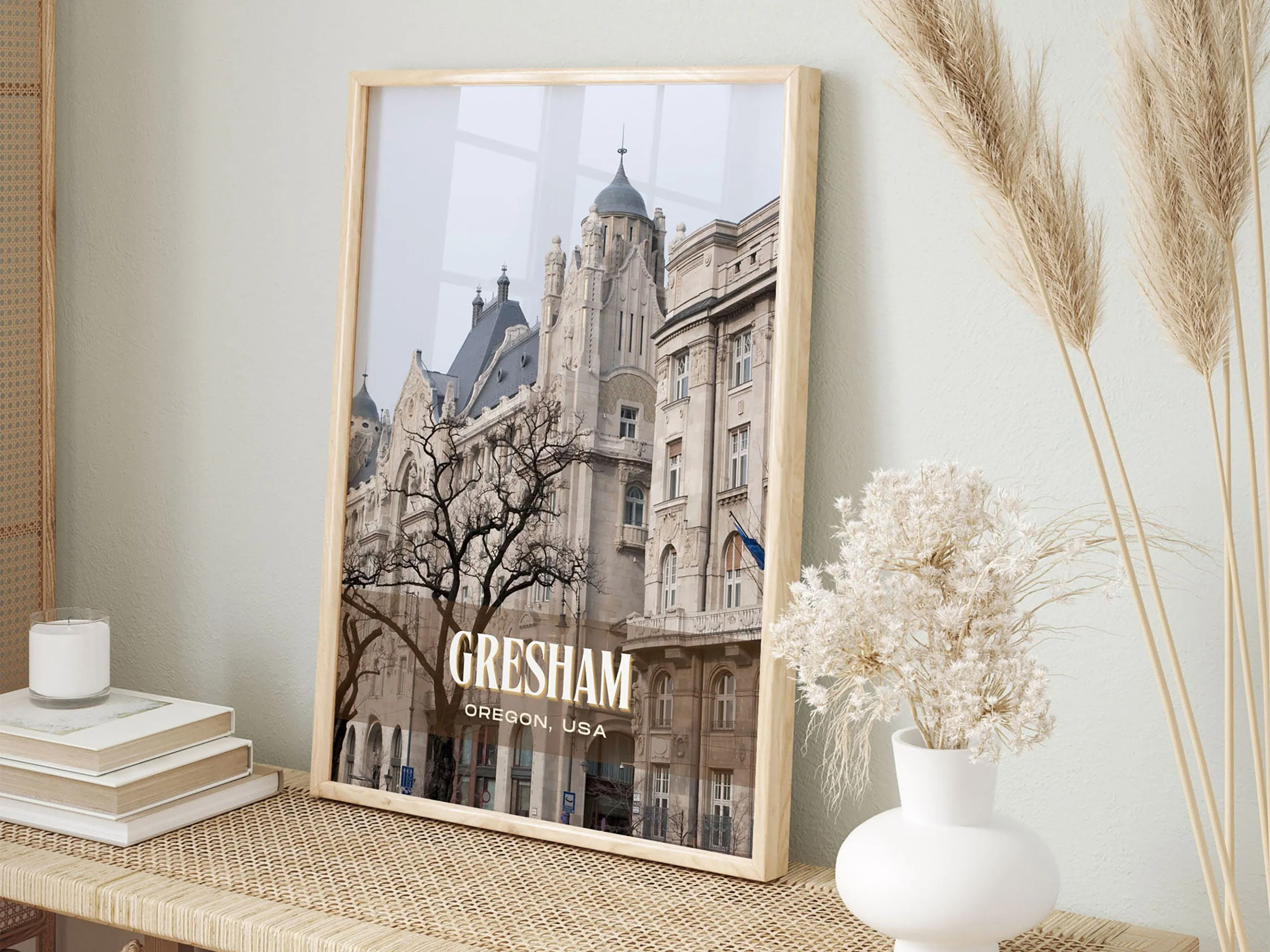 Gresham Retro Wall Art, Oregon, USA
