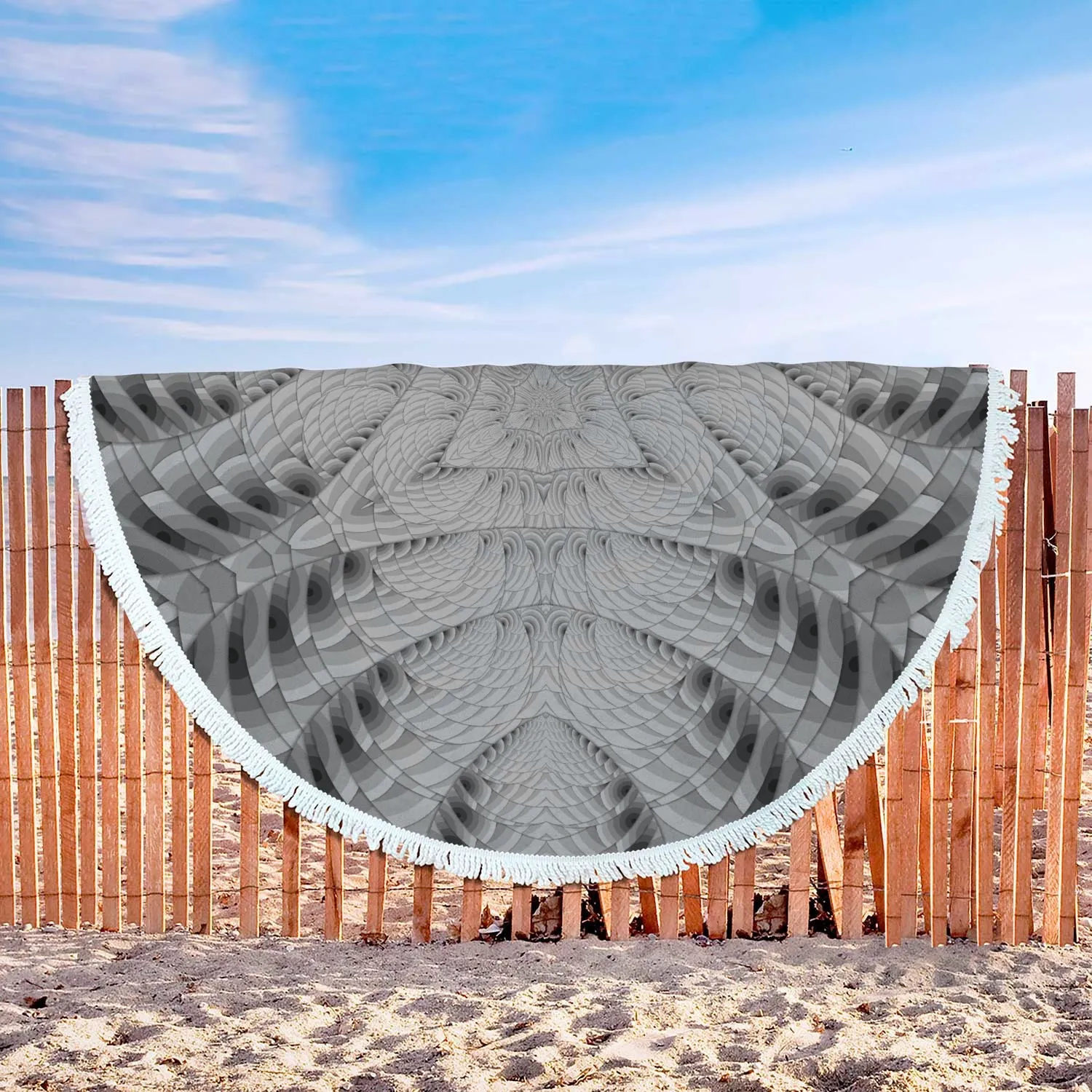 Grey Scale Triangle Beach Blanket