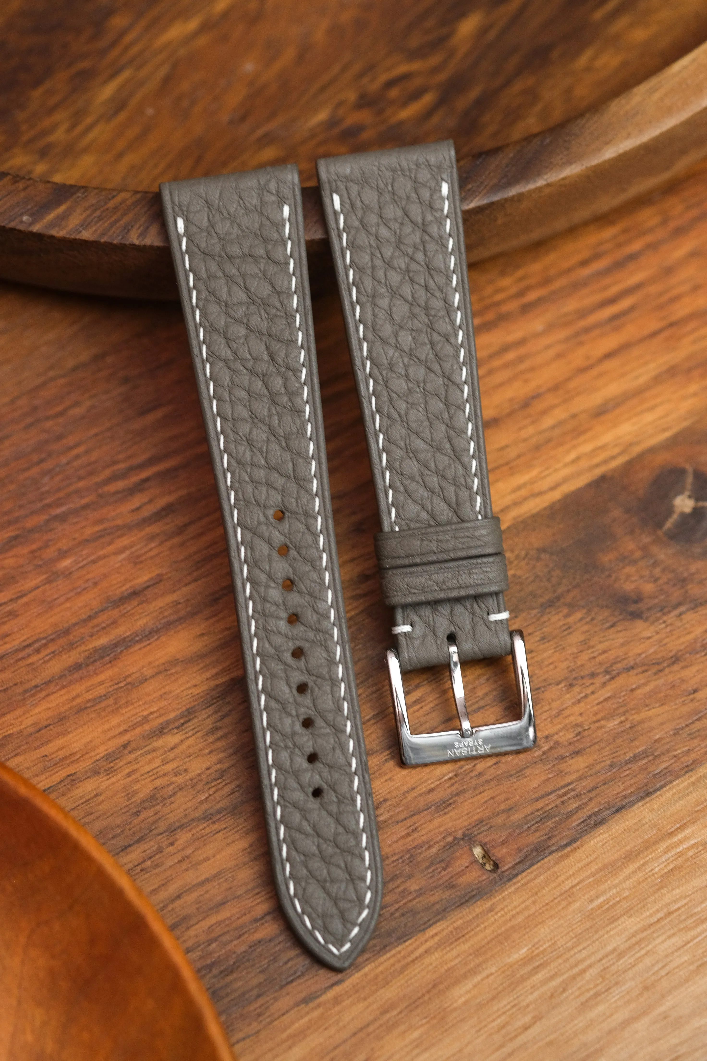 Grey Shrunken Calf Leather Strap